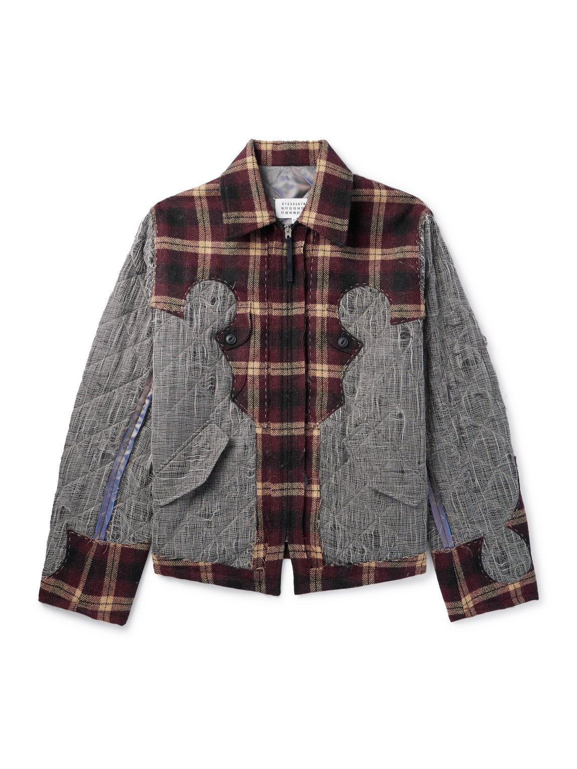 Pendleton Embroidered Patchwork Checked Wool and Cotton Bomber Jacket