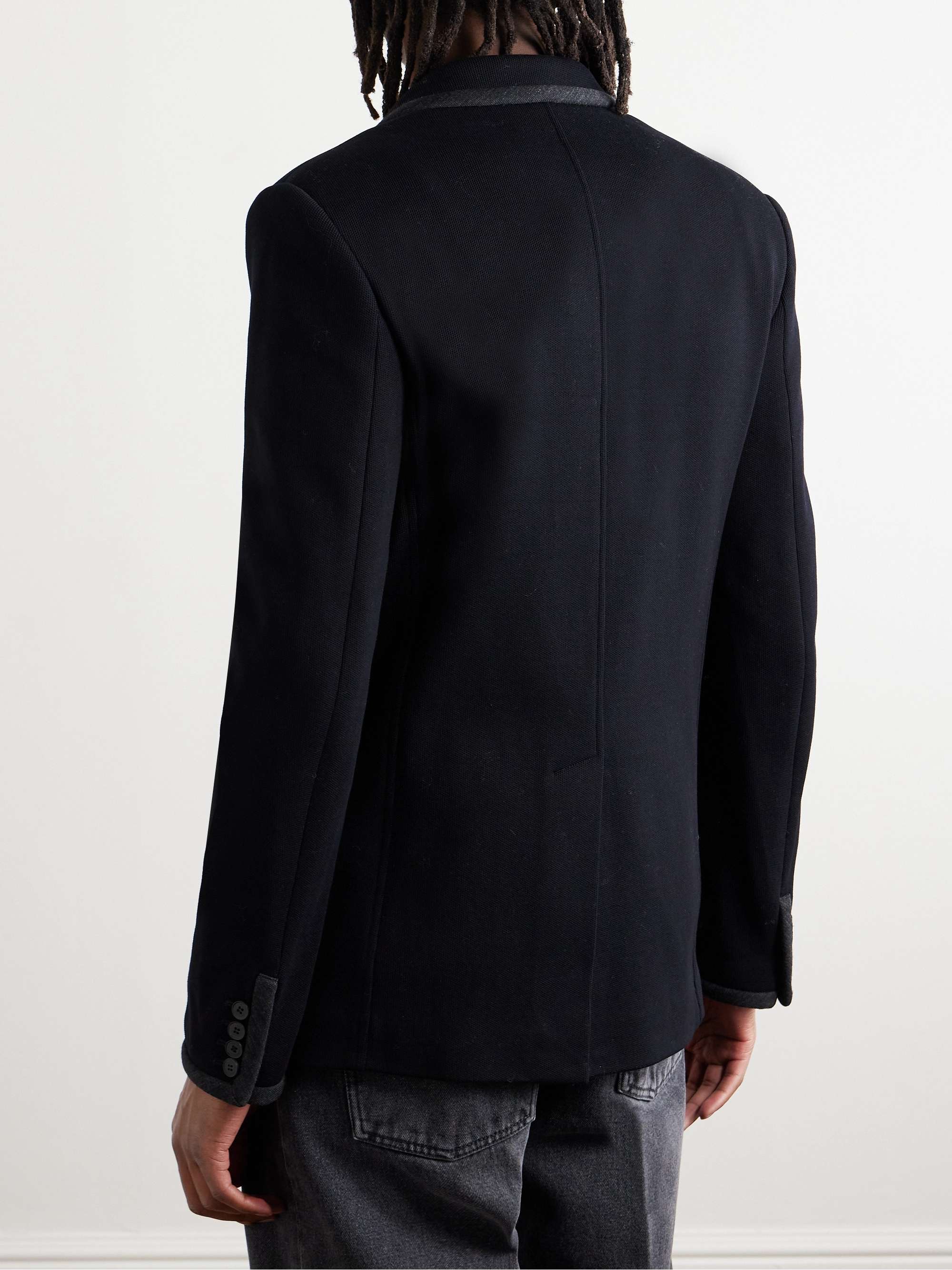 VALENTINO GARAVANI Logo-Embroidered Cotton-Jersey Blazer for Men | MR ...