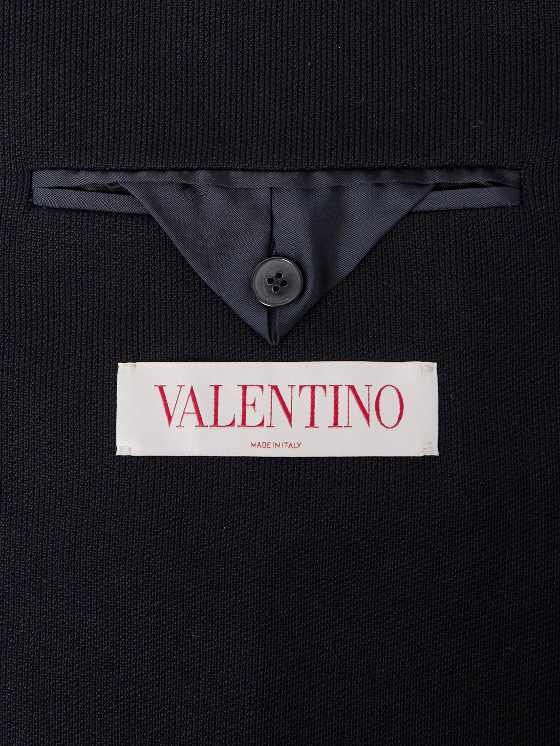 Shop Valentino Logo-embroidered Cotton-jersey Blazer In Blue