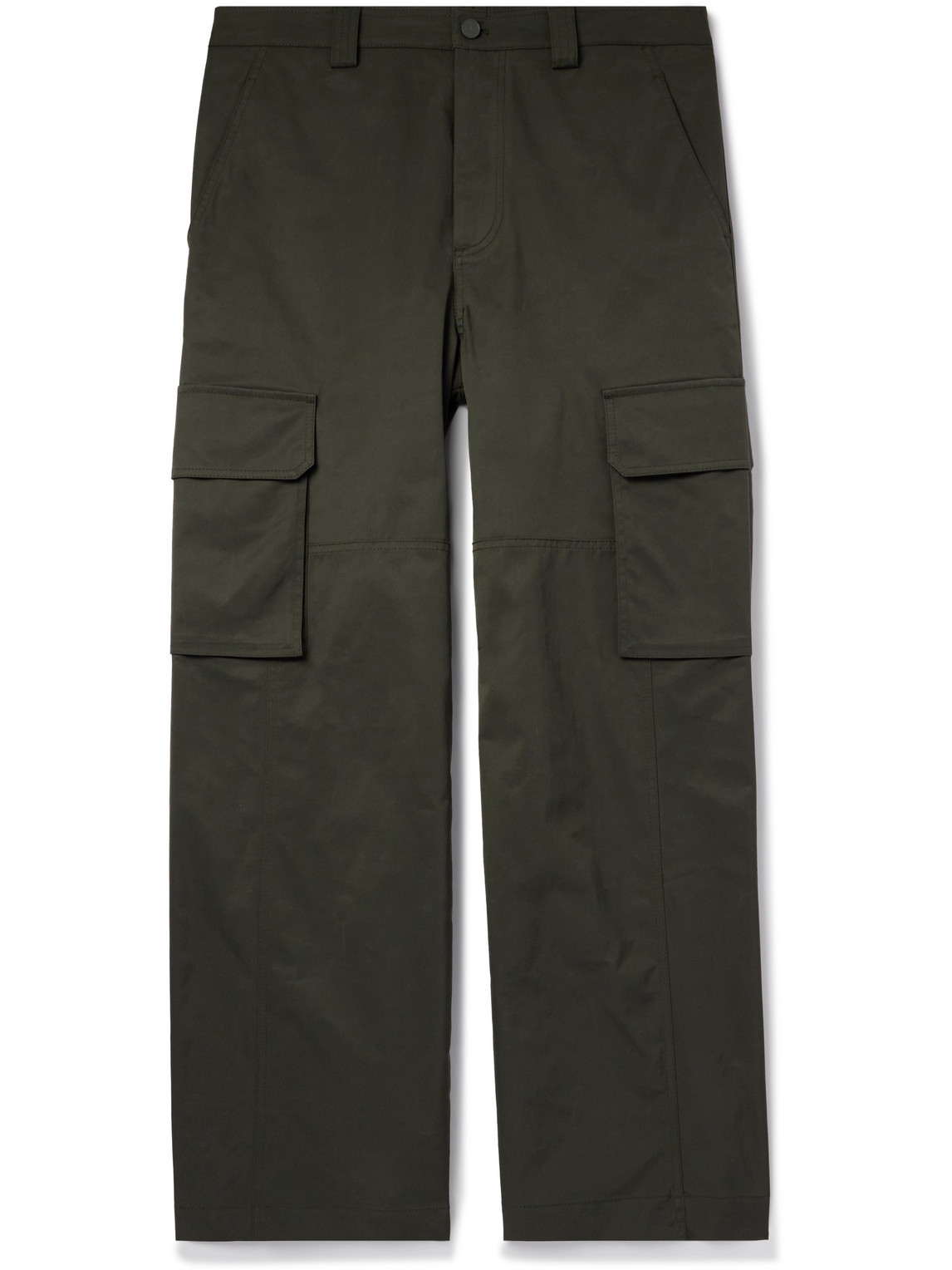 Shop Valentino Wide-leg Twill Cargo Trousers In Green