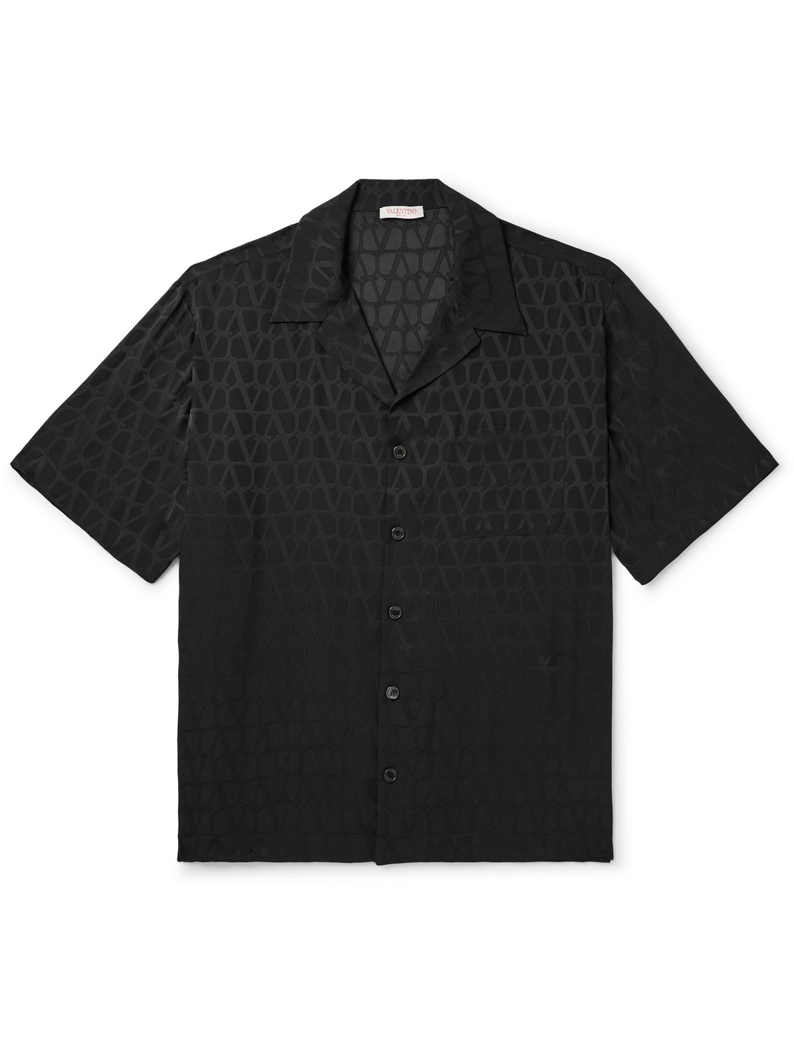 Valentino Toile Iconographe Silk Button-up Shirt In Black