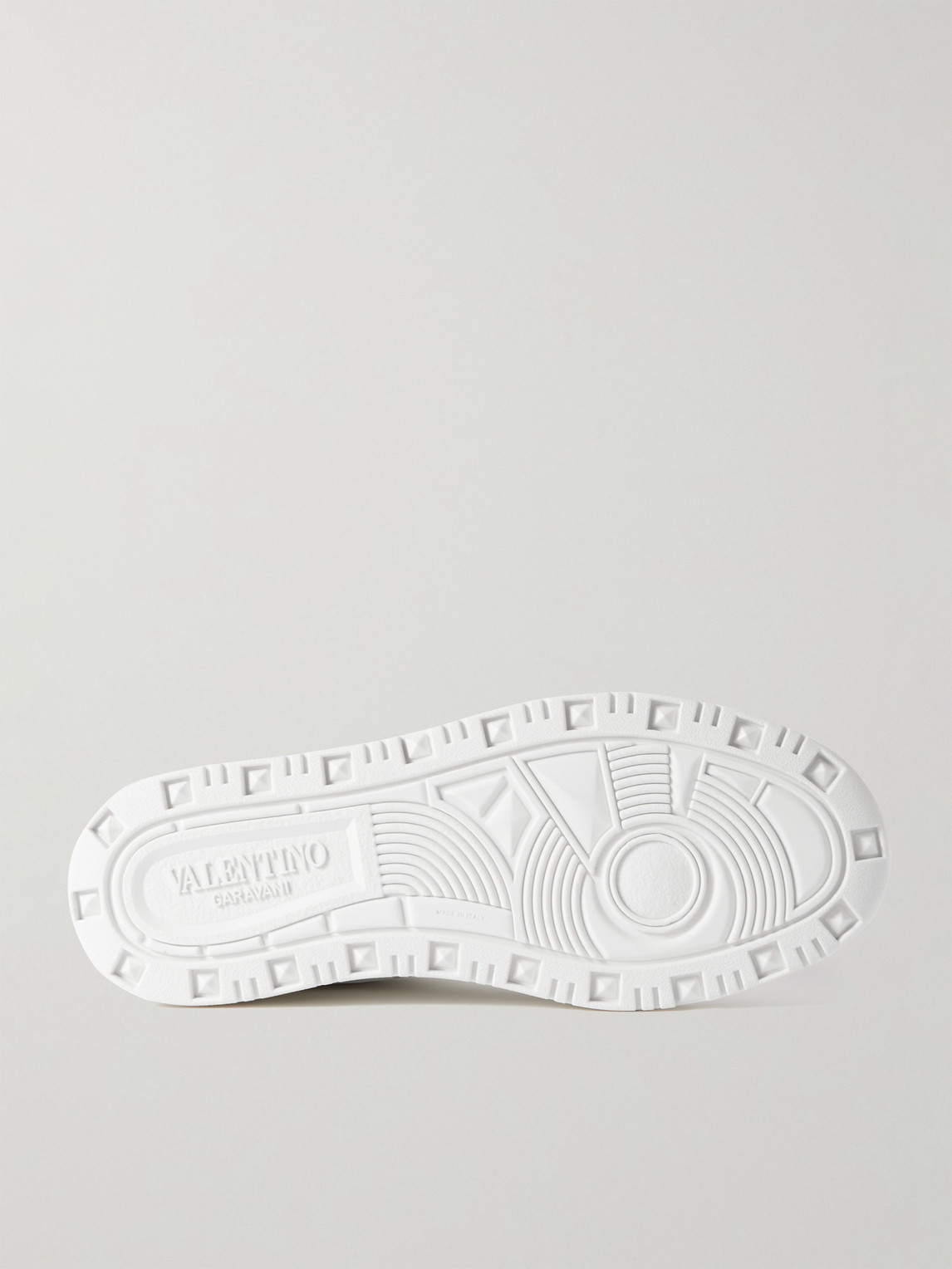 Valentino Leather Freedots Sneakers Studded Detailing In White