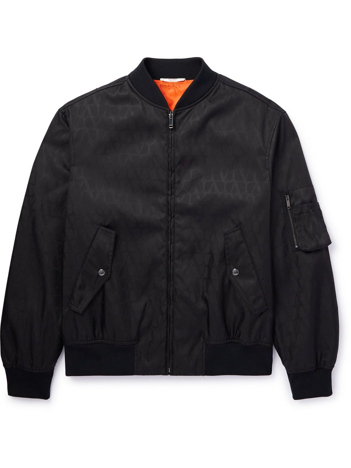 Shop Valentino Toile Iconograph Logo-jacquard Shell Bomber Jacket In Black