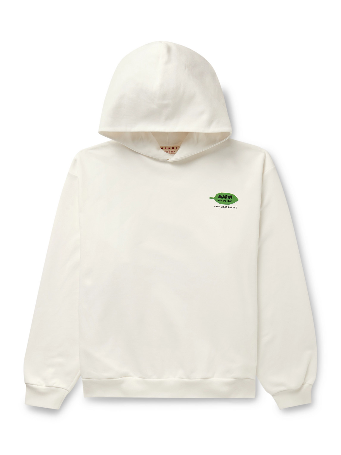Marni Oversized Logo-print Cotton-jersey Hoodie In White