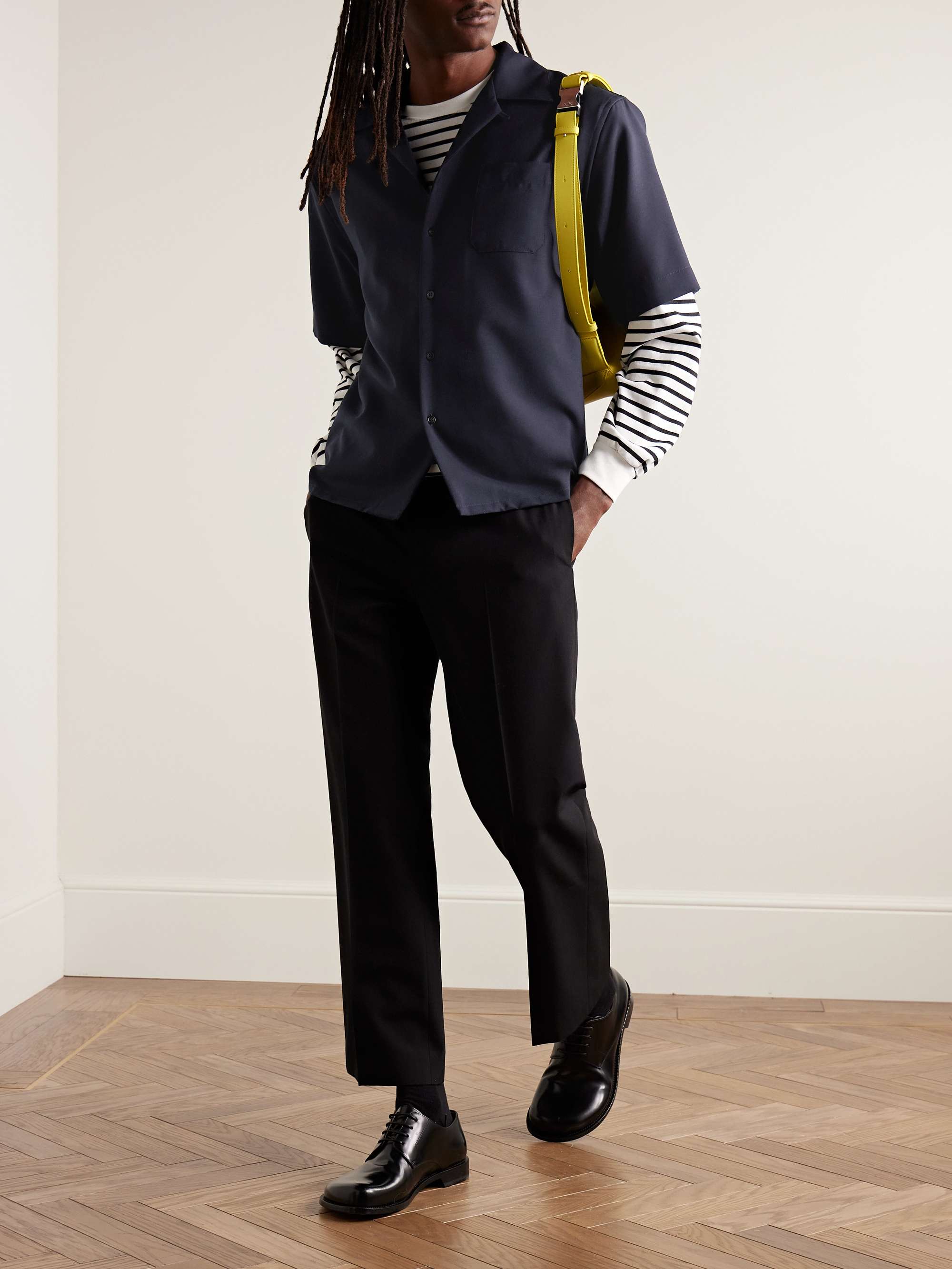 Marni Navy Checked Trousers