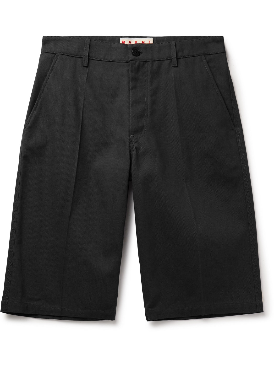 Marni Workwear Cotton-gabardine Bermuda Shorts In Black