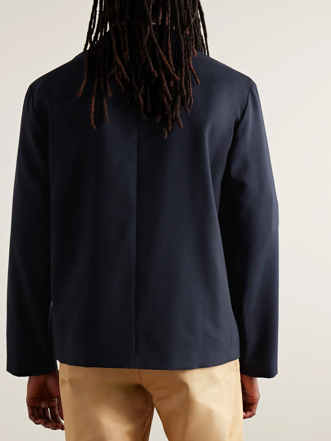 Shop Marni Unstructured Wool Blazer In Blue