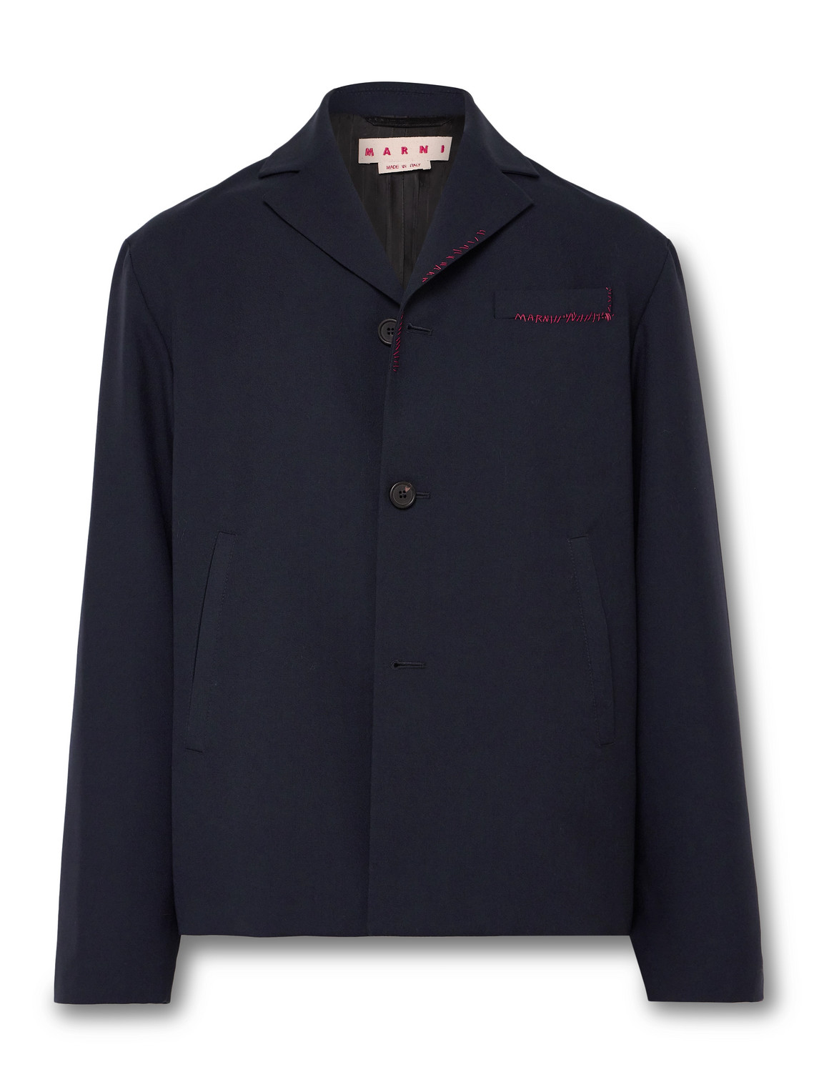 Marni Unstructured Wool Blazer In Blue