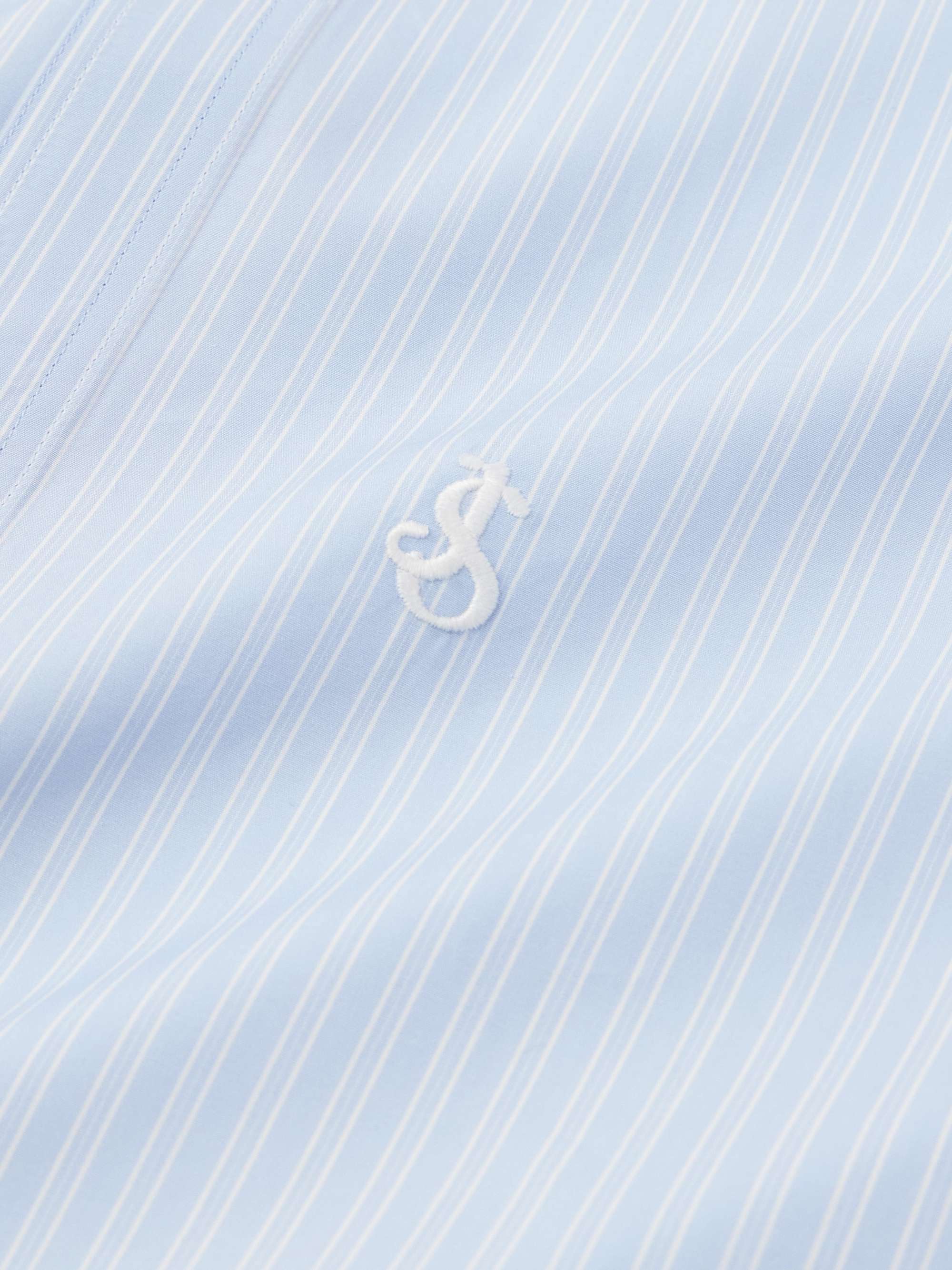 JIL SANDER Thursday Logo-Embroidered Striped Cotton-Poplin JIL SANDER Thursday Logo-Embroidered Striped Cotton-Poplin
