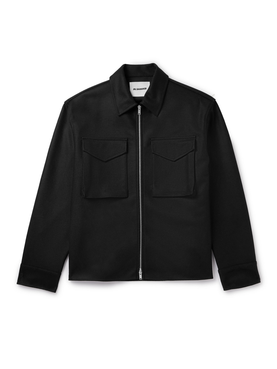 Jil Sander Wool Shirt Jacket In Black