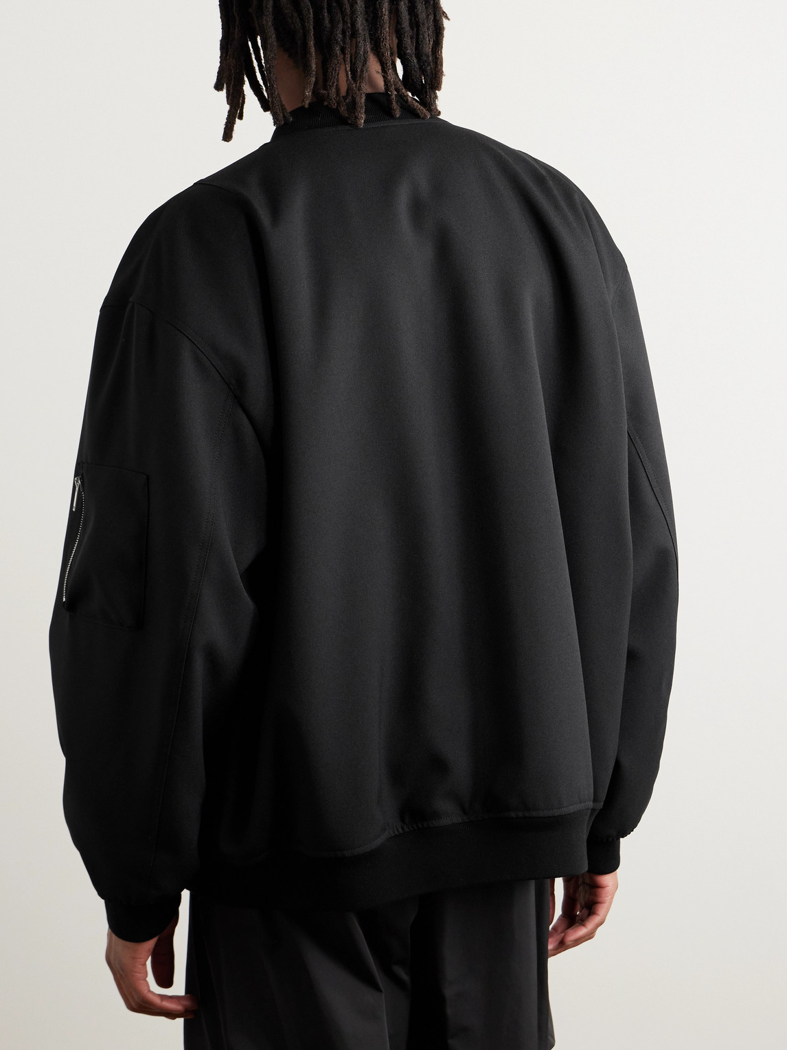 Shop Jil Sander Padded Twill Bomber Jacket In Black