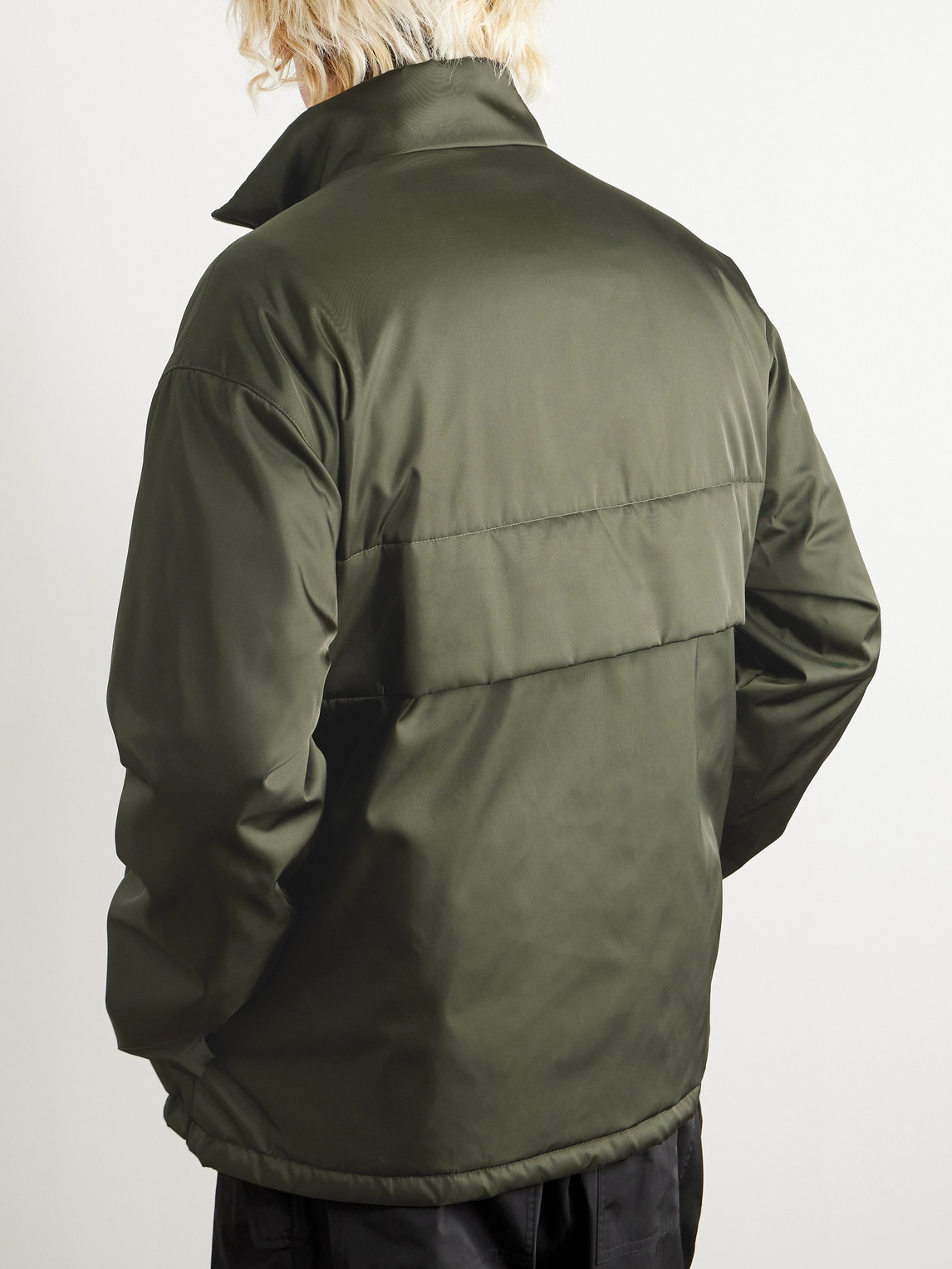 Shop Jil Sander Padded Tech-twill Bomber Jacket In Green