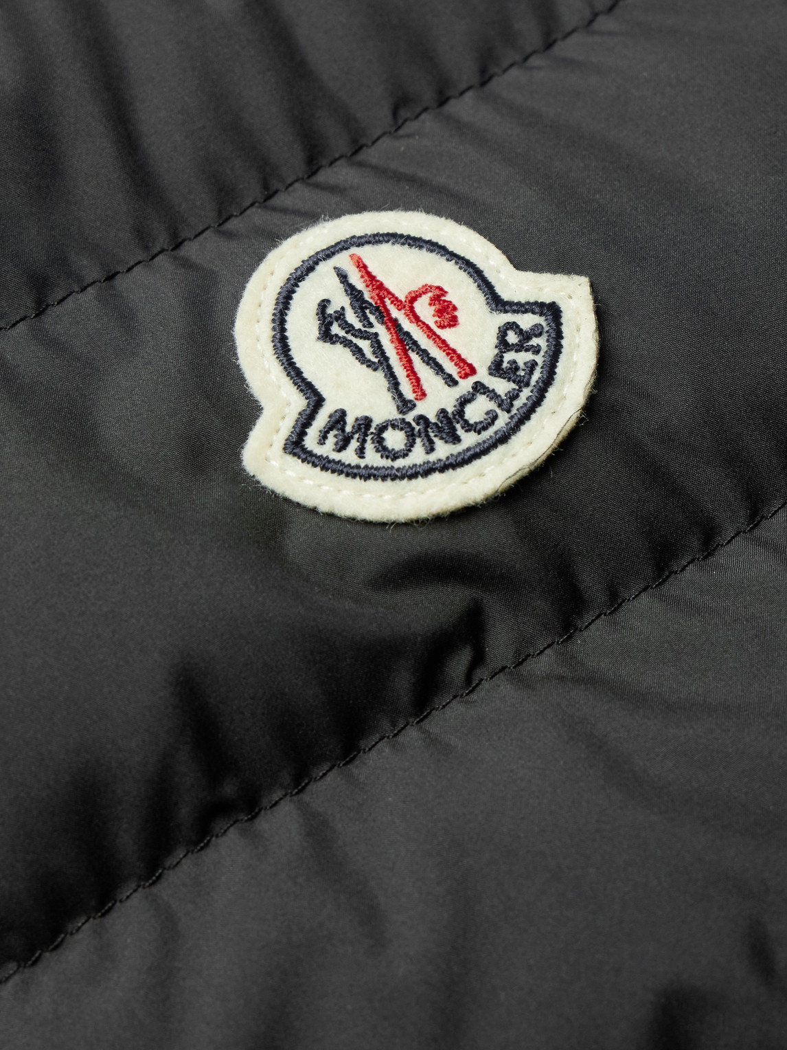 Shop Moncler Striped Quilted Shell Down Bomber Jacket In Black