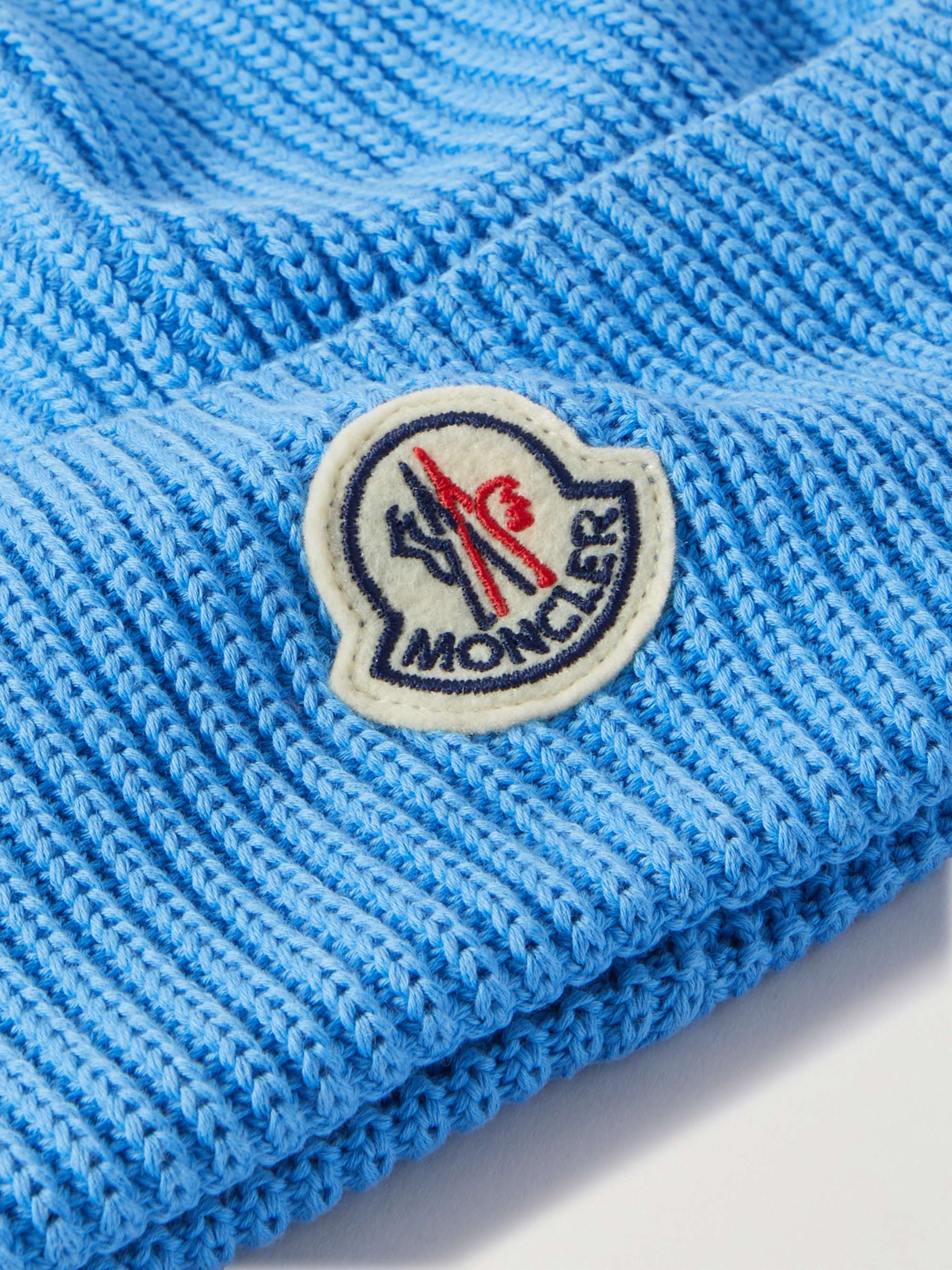 MONCLER Logo-Appliquéd Ribbed Cotton Beanie for Men | MR PORTER MONCLER Logo-Appliquéd Ribbed Cotton Beanie for Men | MR PORTER