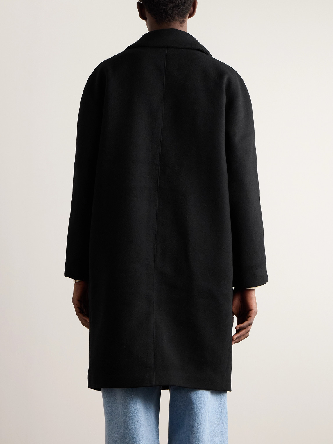 Shop Second / Layer Throwing Fits Wool-blend Coat In Black