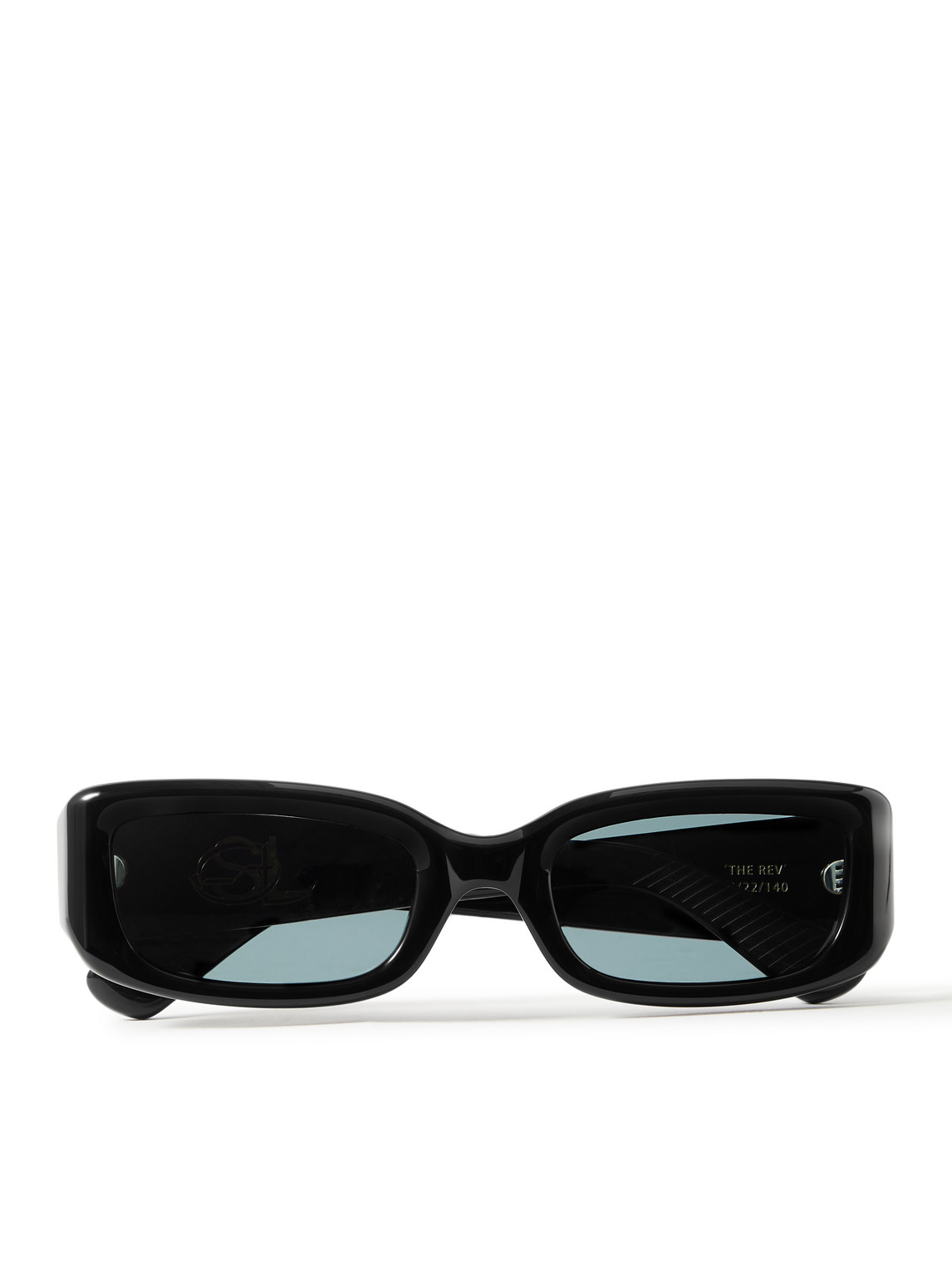 Second / Layer Throwing Fits Vega Rectangular-frame Acetate Sunglasses In Black
