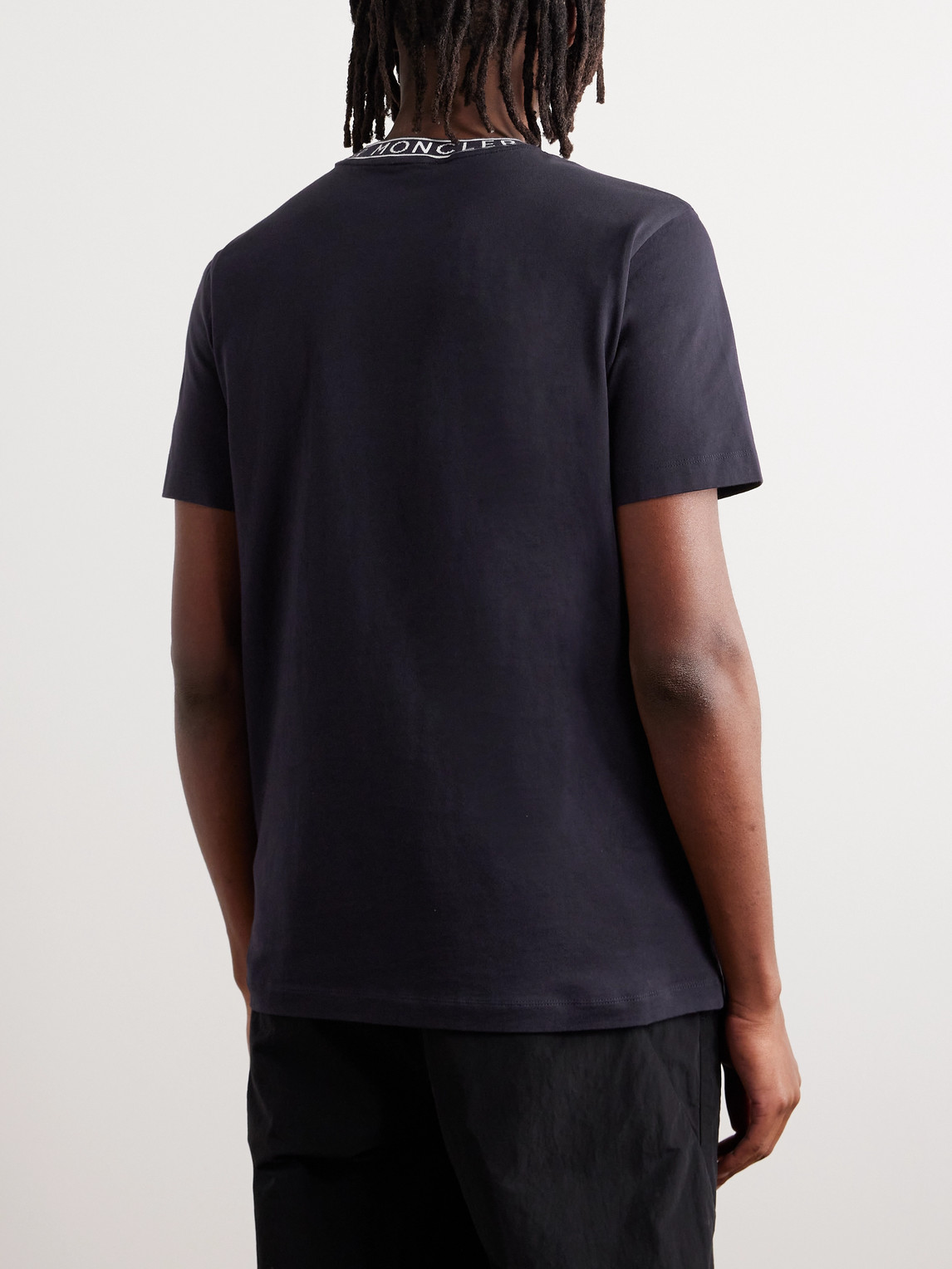 Moncler Short-sleeved Cotton T-shirt In Black