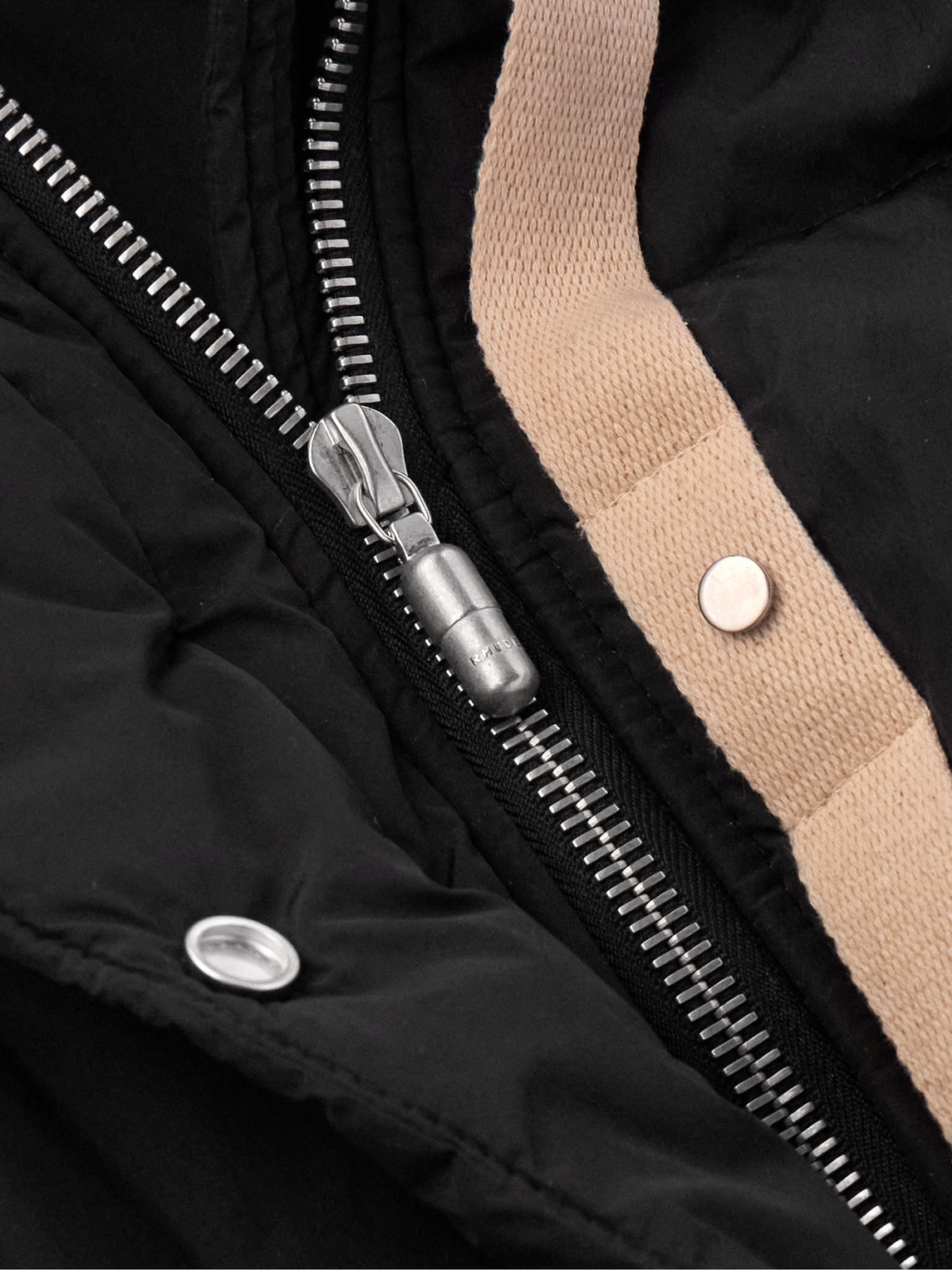 Shop Rhude Lamborghini Logo-embroidered Nylon Hooded Padded Jacket In Black