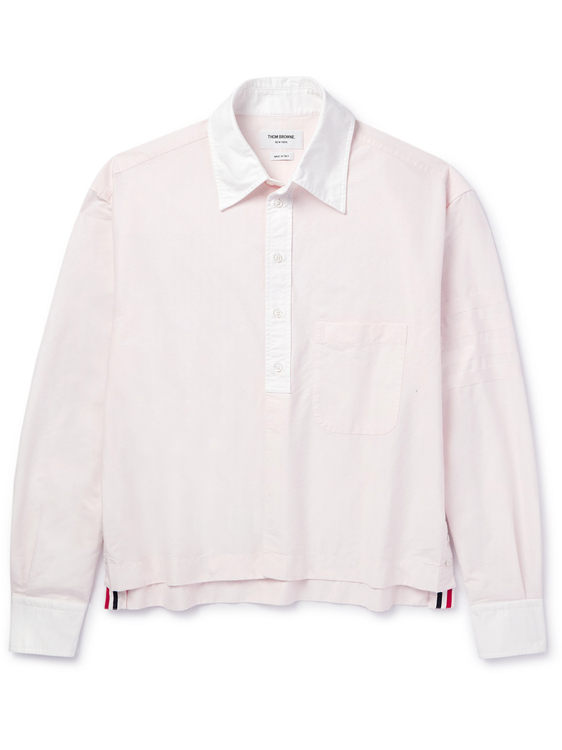 Thom Browne Grosgrain-trimmed Supima Cotton Oxford Shirt In Pink