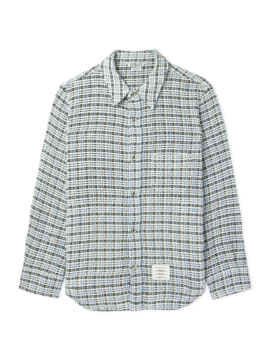 Thom Browne Checked Cotton-tweed Shirt Jacket In Blue
