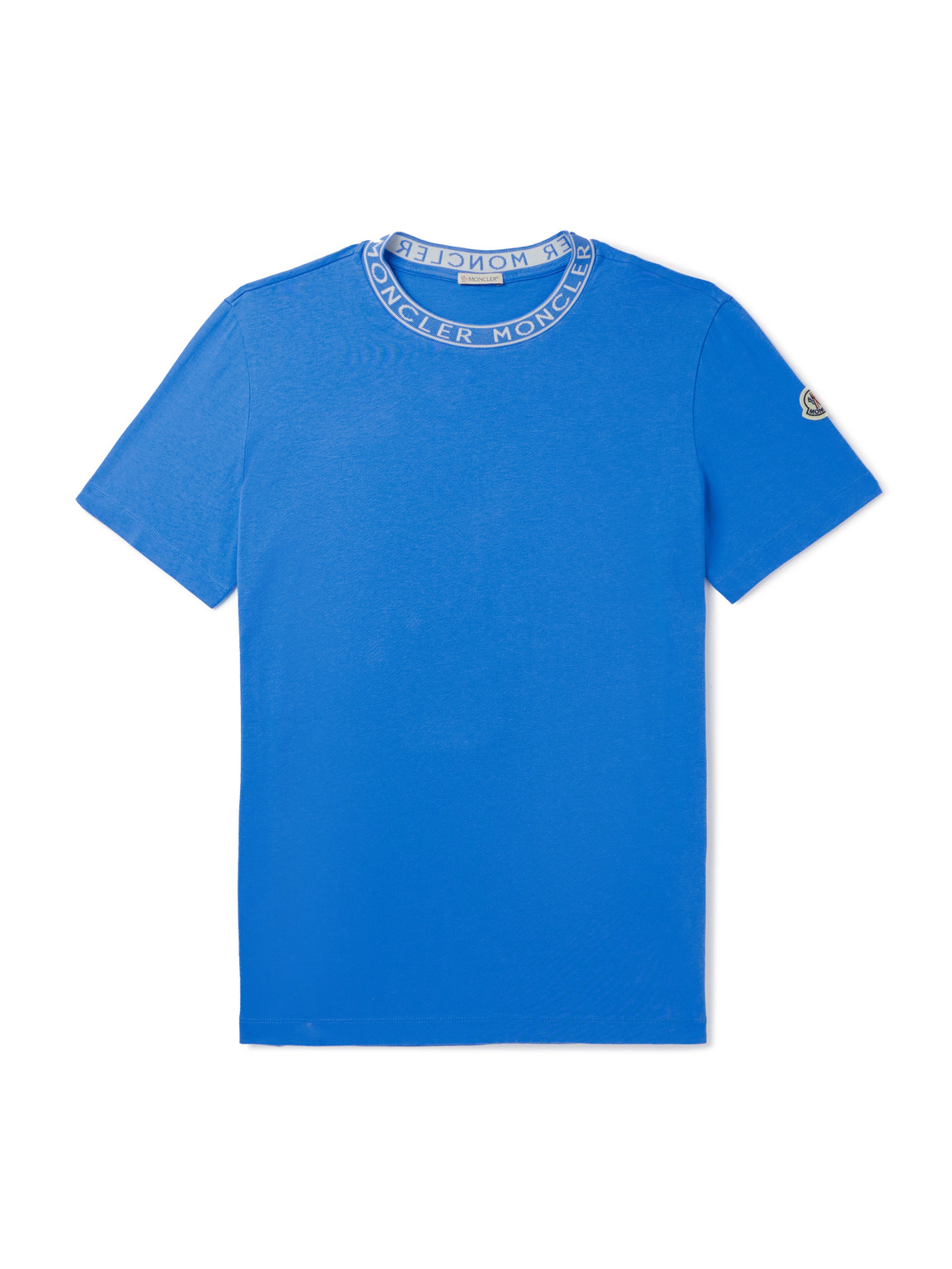 Moncler Slim-fit Logo-detailed Cotton-jersey T-shirt In Blue