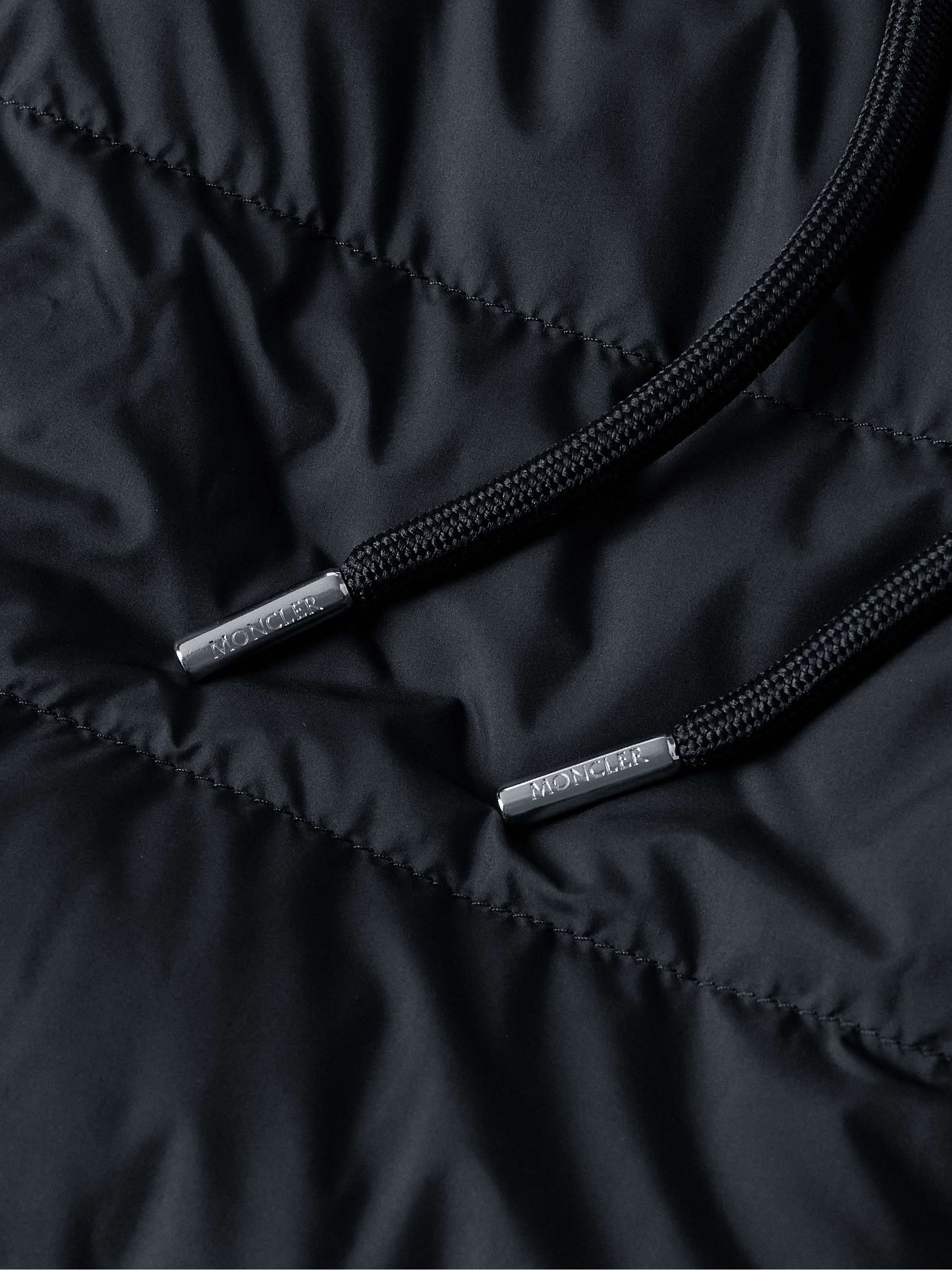 Navy Logo-Appliquéd Panelled Cotton-Jersey and Quilted Shell Navy Logo-Appliquéd Panelled Cotton-Jersey and Quilted Shell