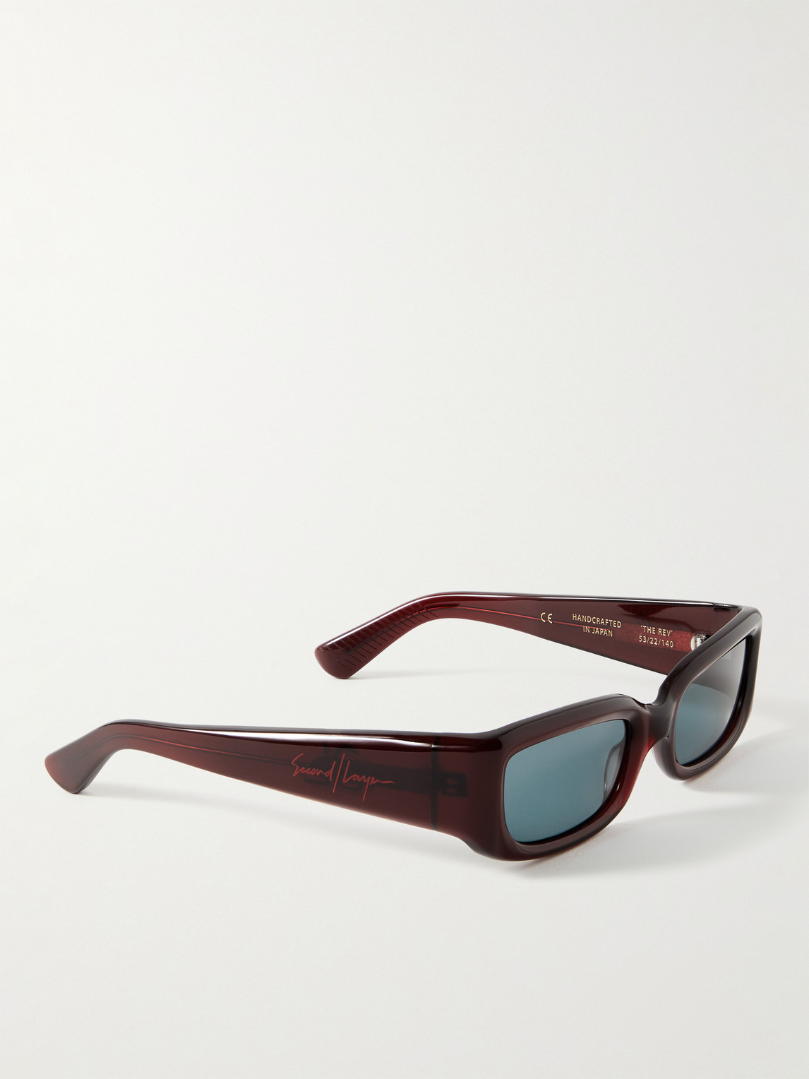 Shop Second / Layer Throwing Fits Vega Rectangular-frame Acetate Sunglasses In Red