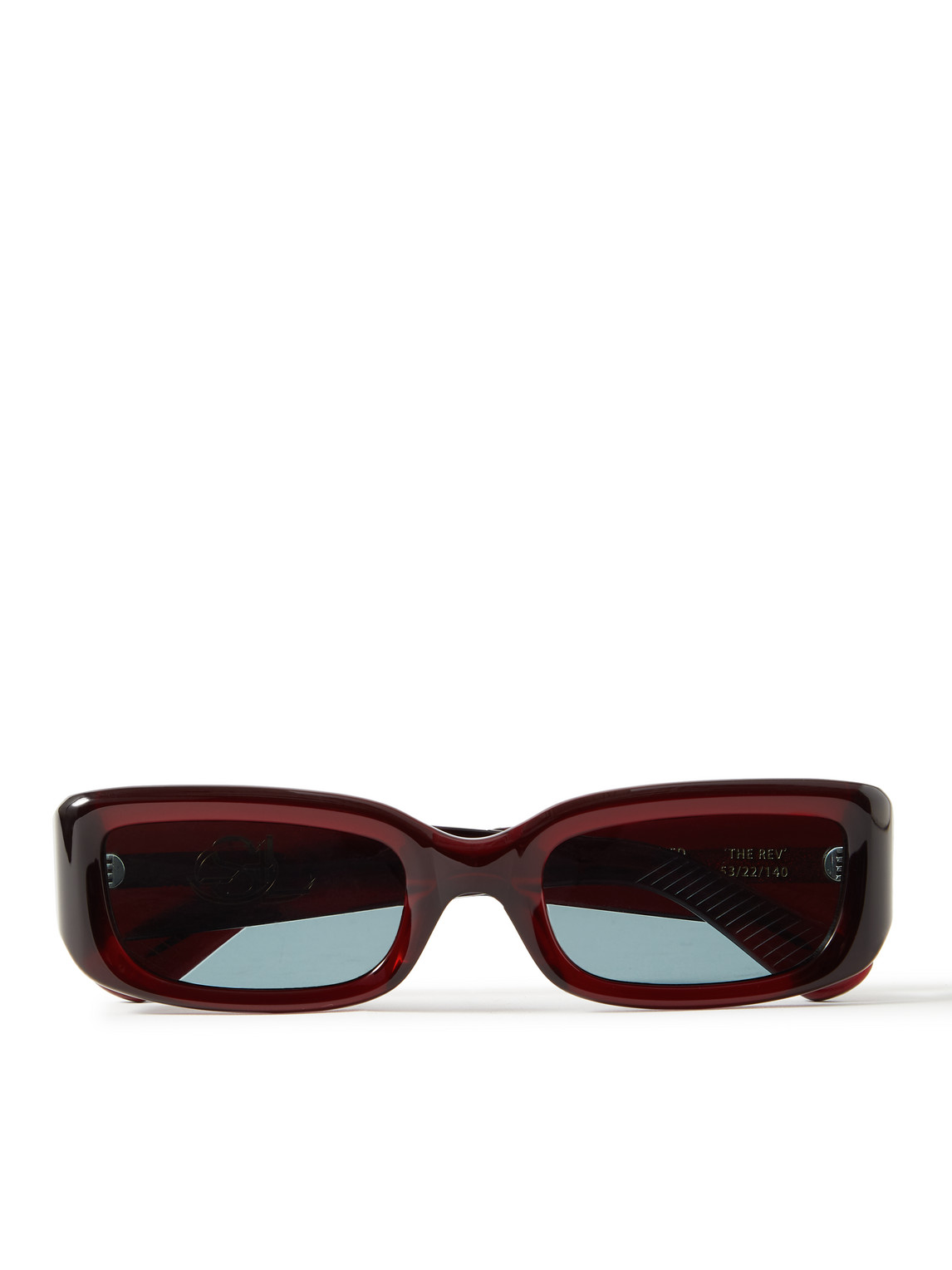 Second / Layer Throwing Fits Vega Rectangular-frame Acetate Sunglasses In Red