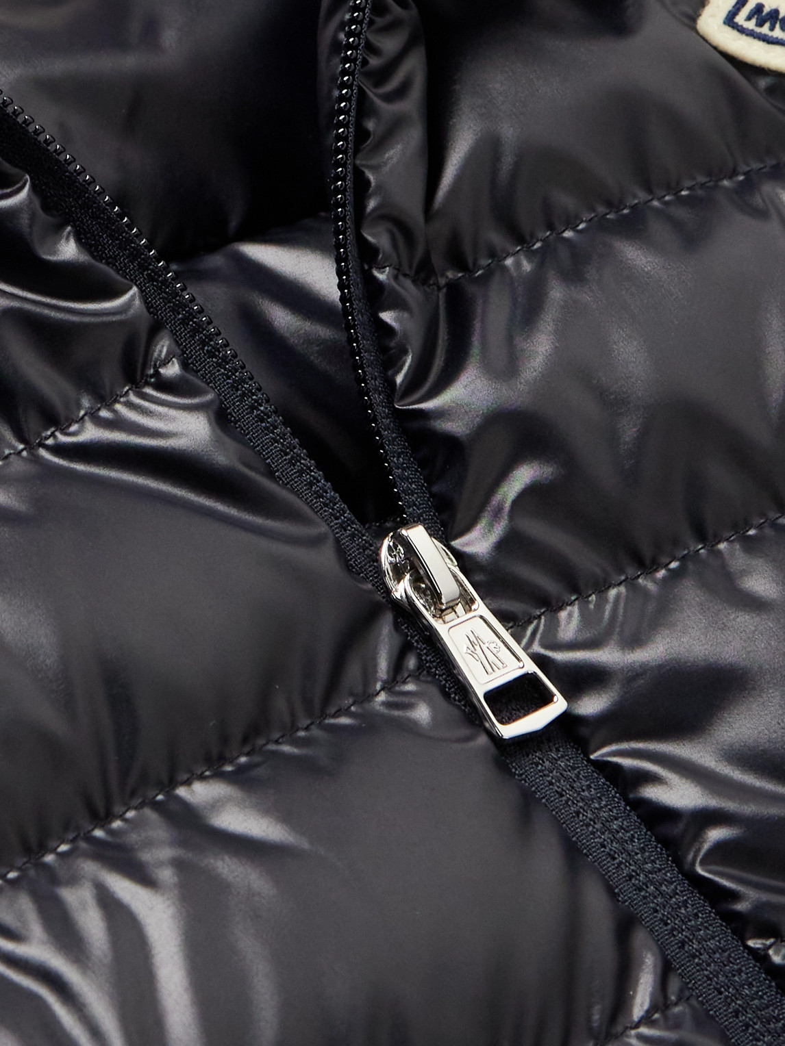 Shop Moncler Clai Logo-detailed Webbing-trimmed Quilted Shell Hooded Down Gilet In Black