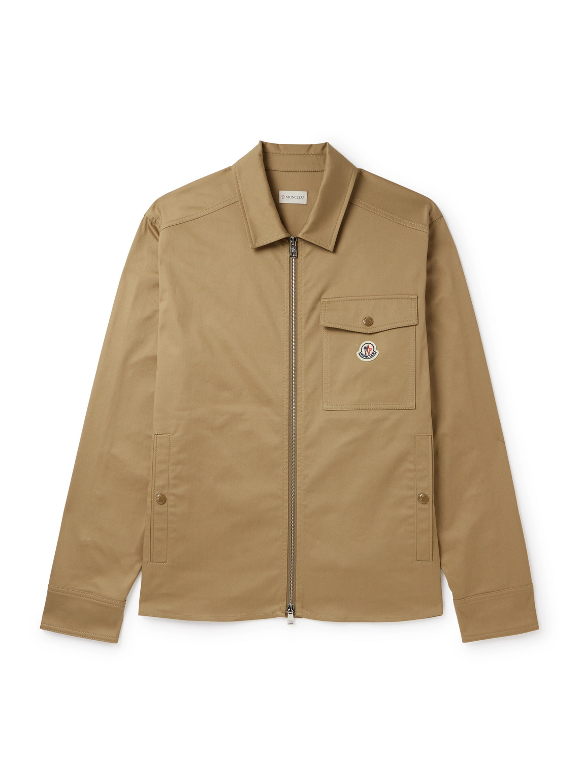 Moncler Cotton-blend Gabardine Jacket In Brown