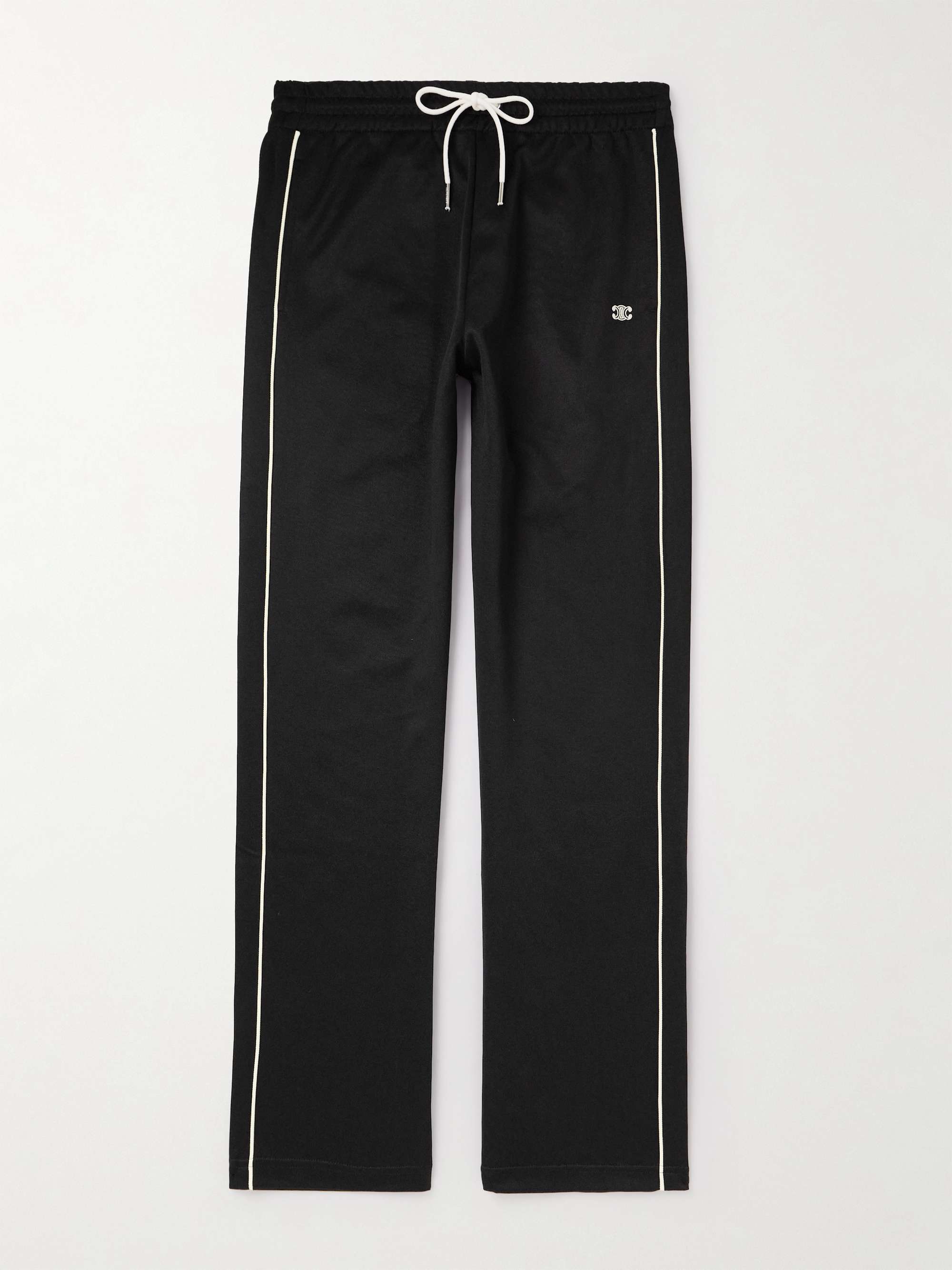 CELINE TRACK PANTS IN COTTON FLEECE - BLACK / WHITE