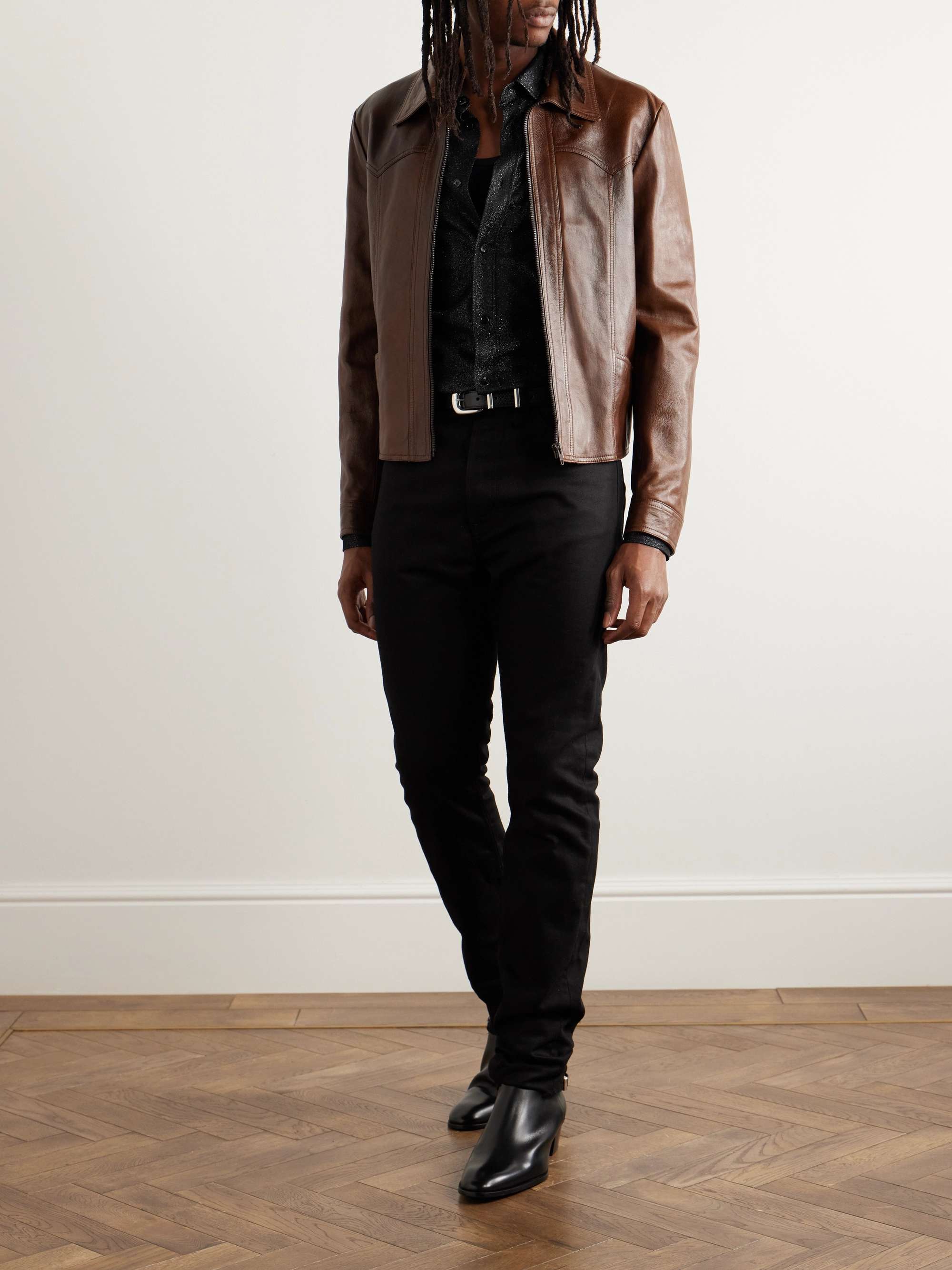 CELINE HOMME Cutaway-Collar Metallic Mesh Shirt for Men | MR PORTER