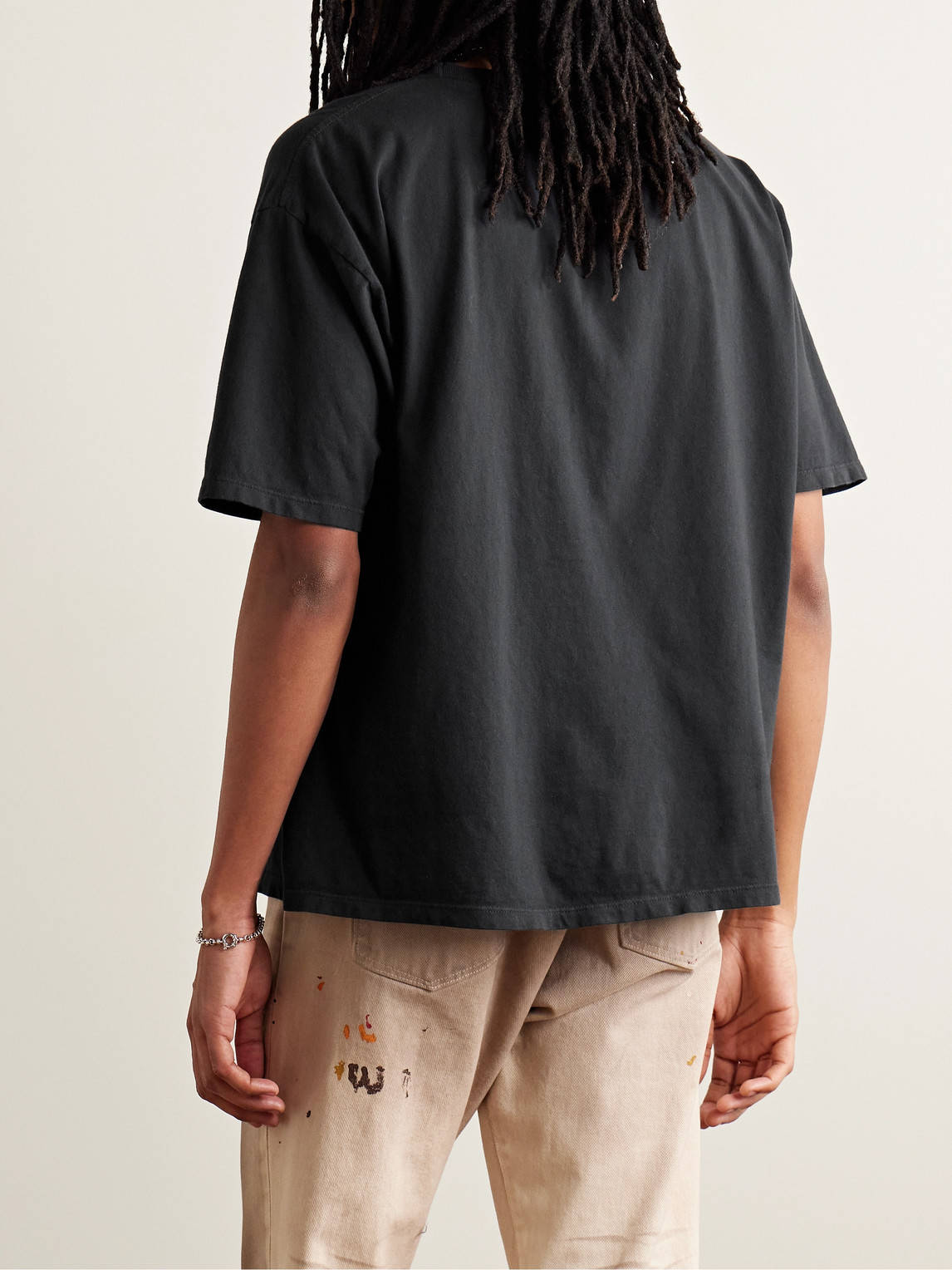 Shop Rhude Dimora Logo-print Cotton-jersey T-shirt In Black