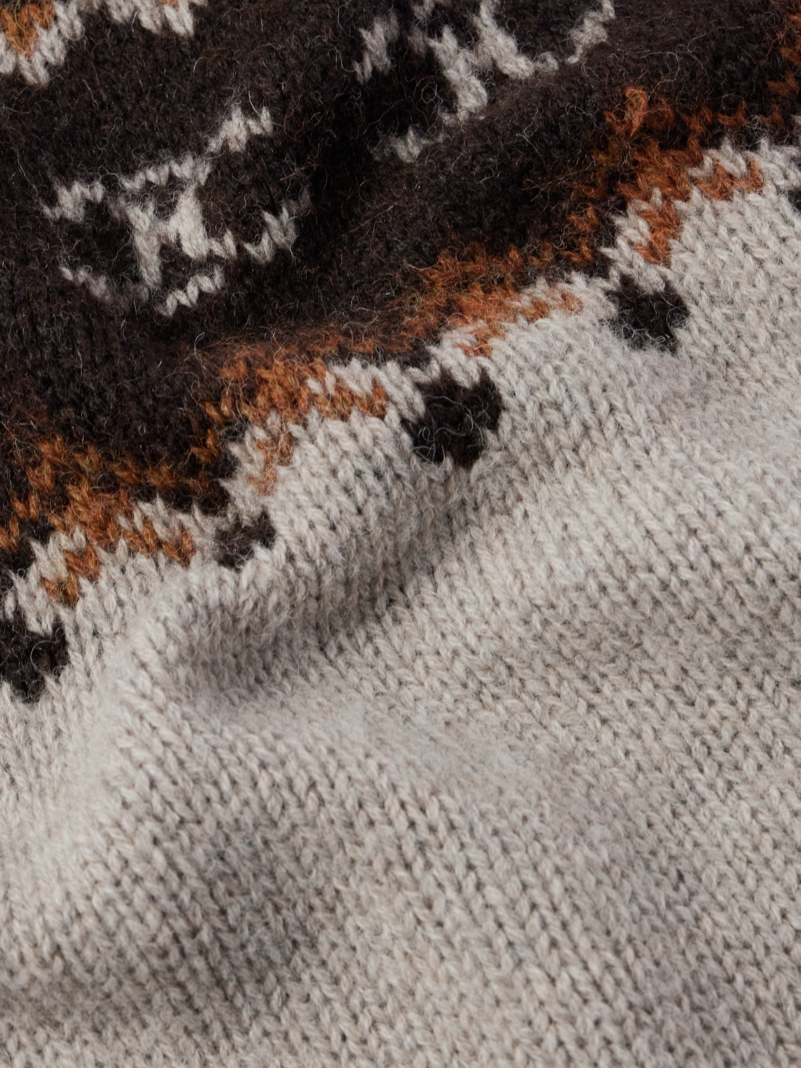 Celine Fair Isle Wool Sweater In Gray