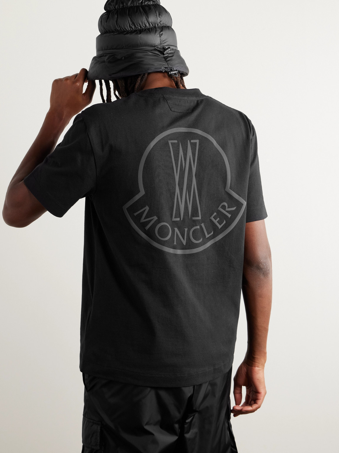 Shop Moncler Genius Pharrell Williams Logo-appliquéd Cotton-jersey T-shirt In Black