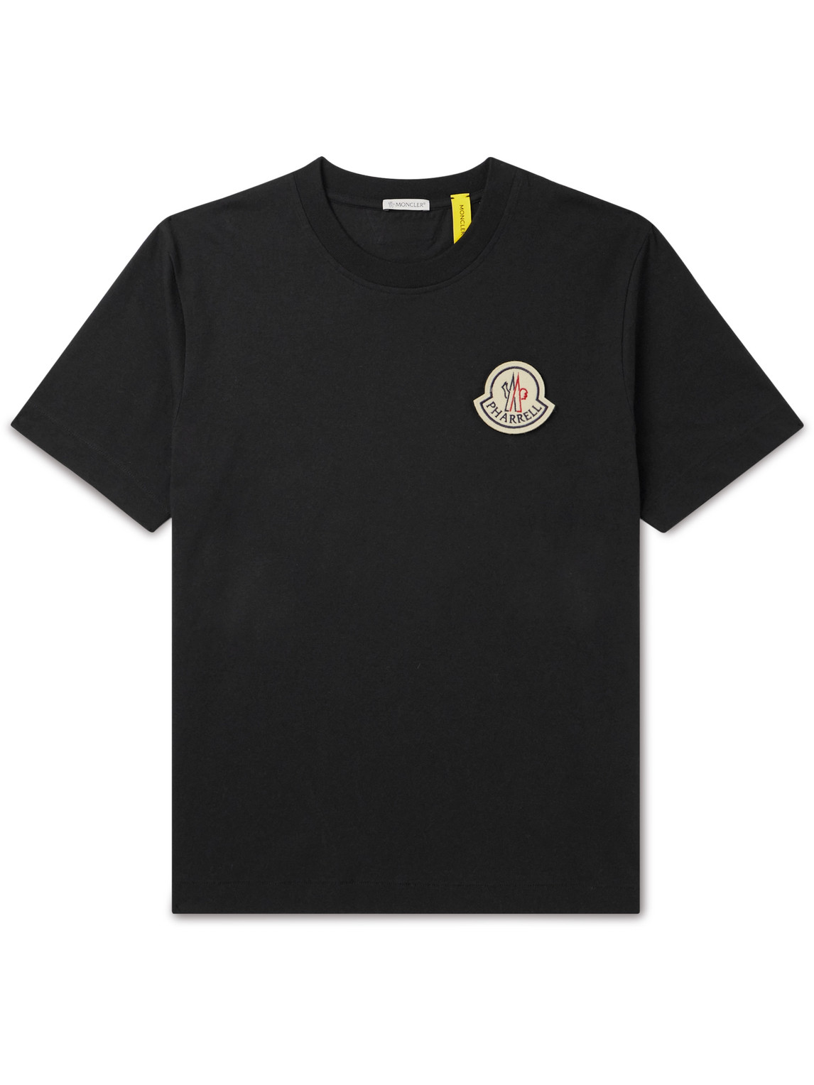 Shop Moncler Genius Pharrell Williams Logo-appliquéd Cotton-jersey T-shirt In Black