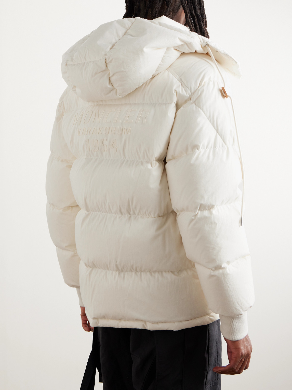 Shop Moncler Karakorum Cotton Hooded Down Jacket In Neutrals