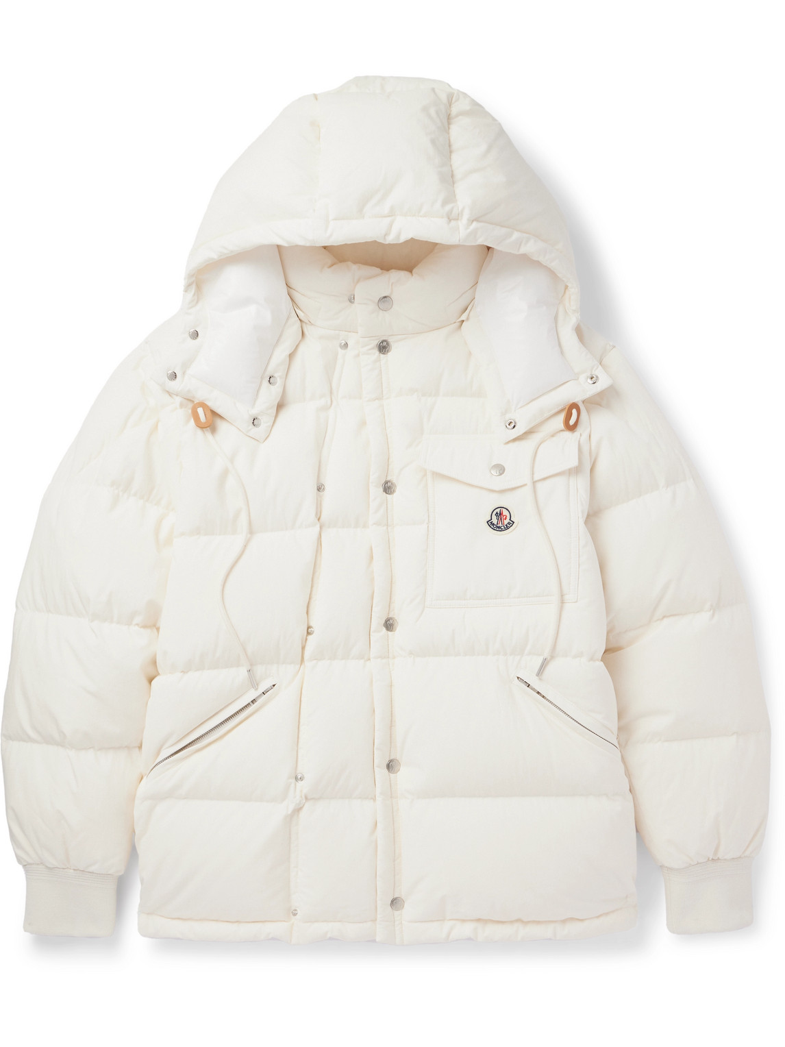 Shop Moncler Karakorum Cotton Hooded Down Jacket In Neutrals