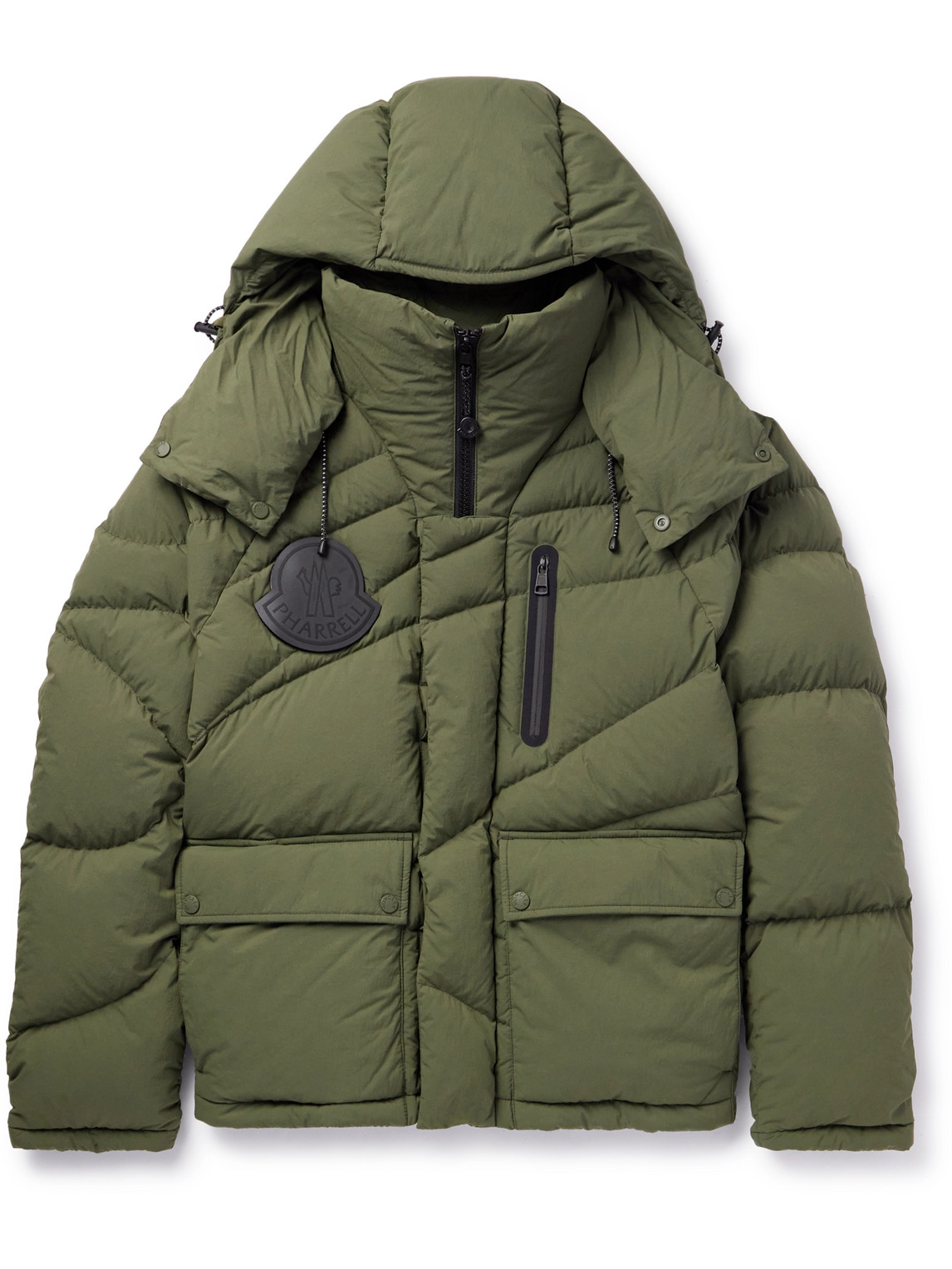 Moncler Genius Pharrell Williams Chestnut Down Jacket In Green