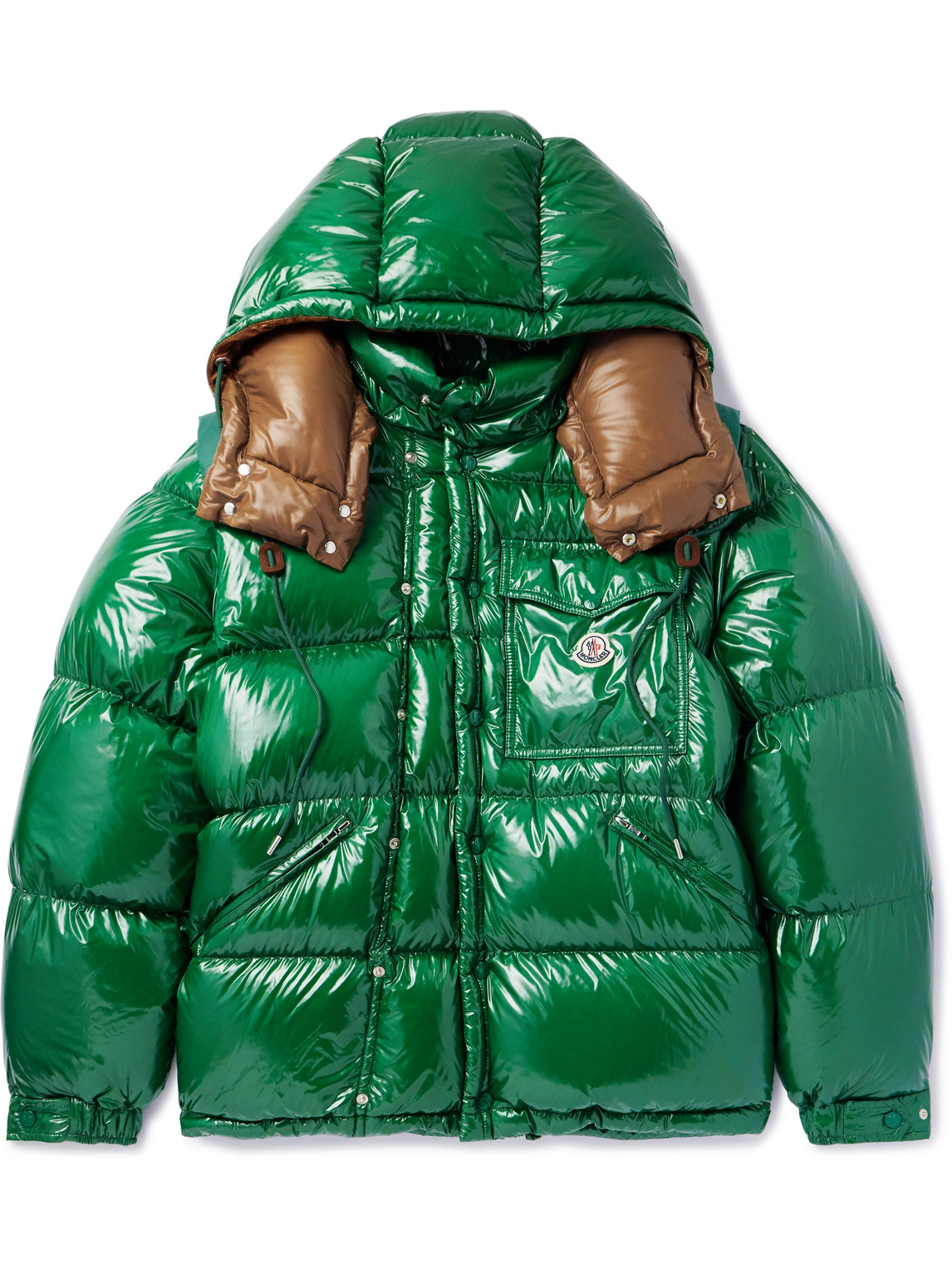 Moncler Karakorum Brand-embroidered Padded Regular-fit Shell-down Jacket In Green