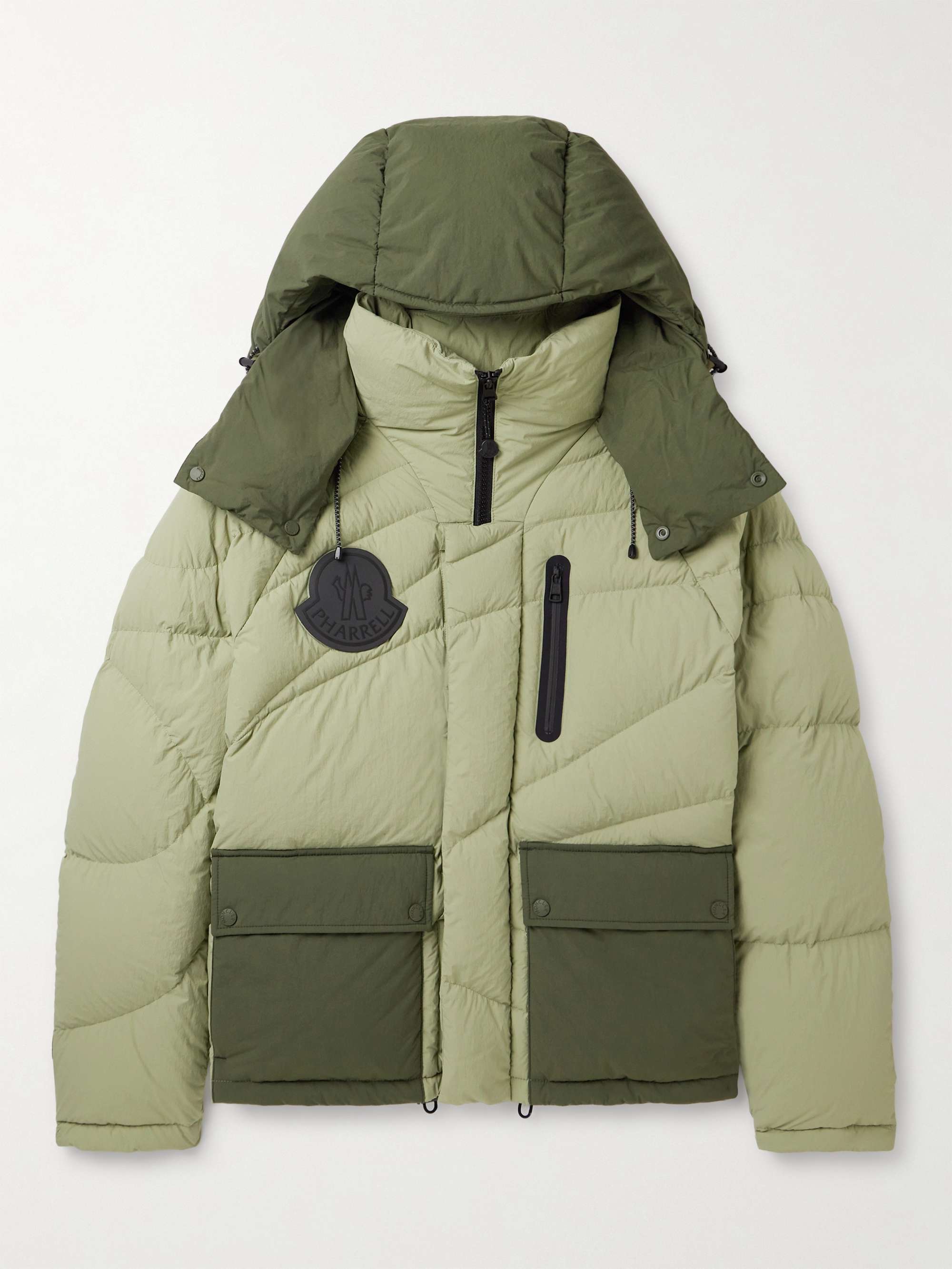 MONCLER GENIUS + Pharrell Williams Two-Tone Quilted Shell Hooded