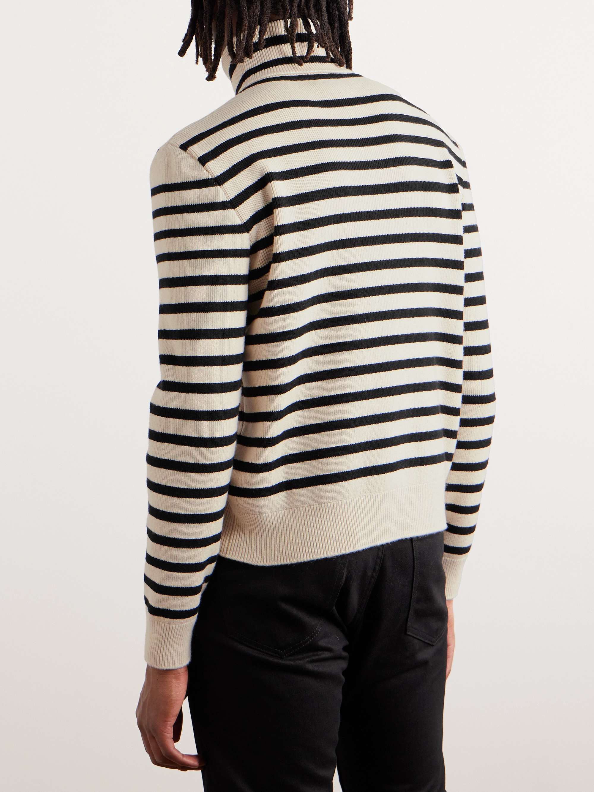 CELINE HOMME Striped Wool and Cashmere-Blend Rollneck Sweater for Men ...