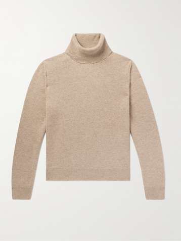 Brown Manlio high-neck ribbed cashmere sweater, The Row