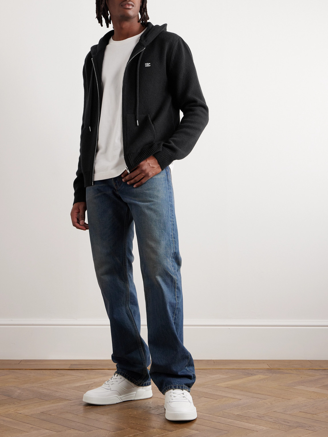 Logo-Embroidered Knitted Wool and Cashmere-Blend Hoodie — 2