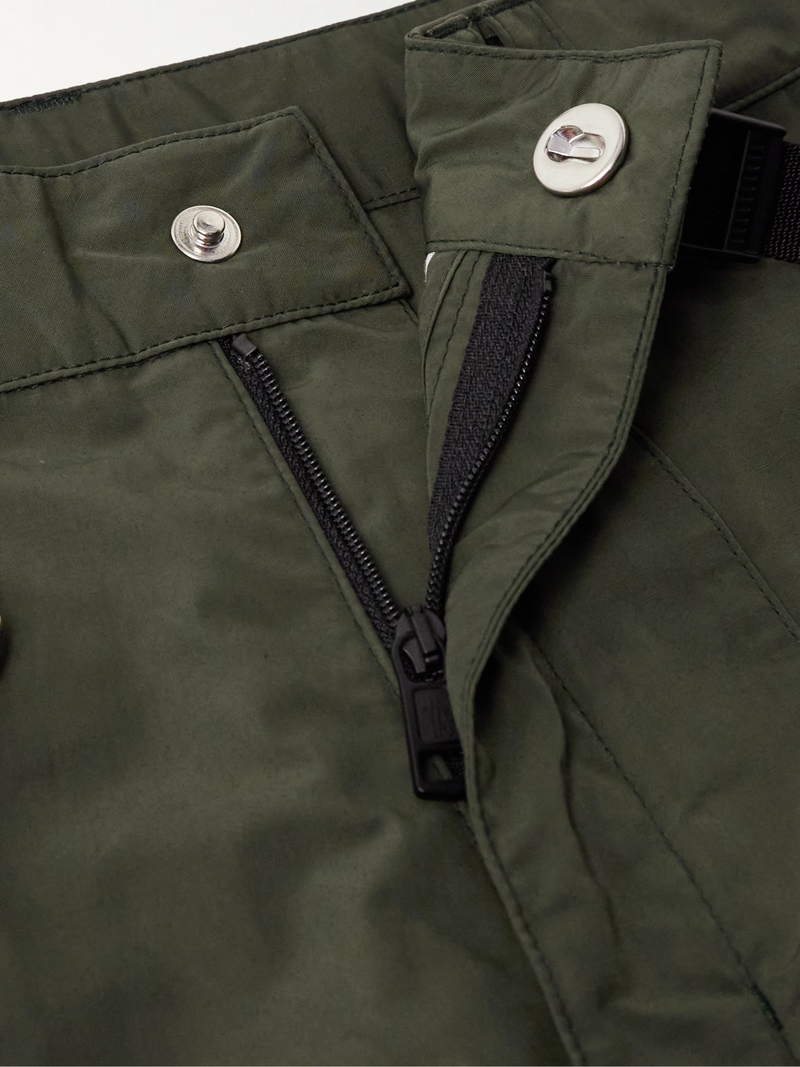 Shop Moncler Genius Pharrell Williams Straight-leg Belted Convertible Shell Trackpants In Green