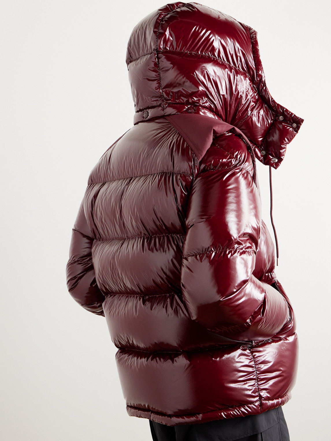 Shop Moncler Karakorum Ripstop Hooded Down Jacket In Burgundy