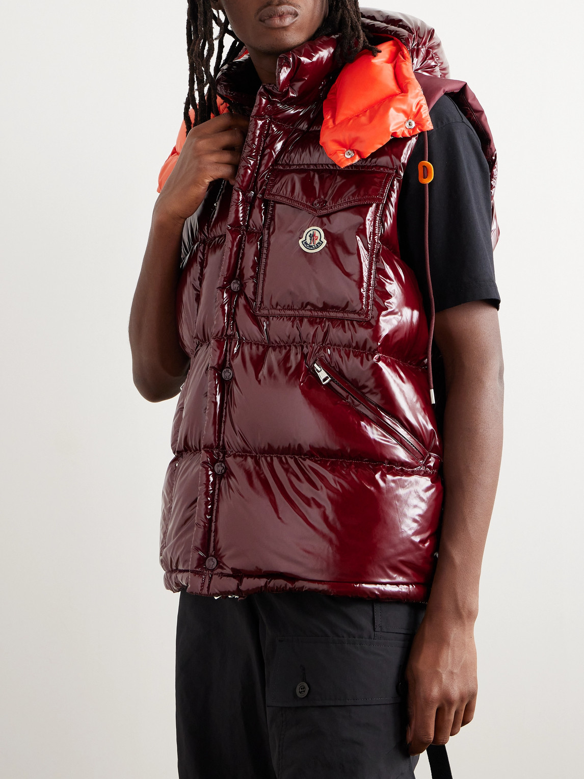 Shop Moncler Karakorum Ripstop Hooded Down Jacket In Burgundy