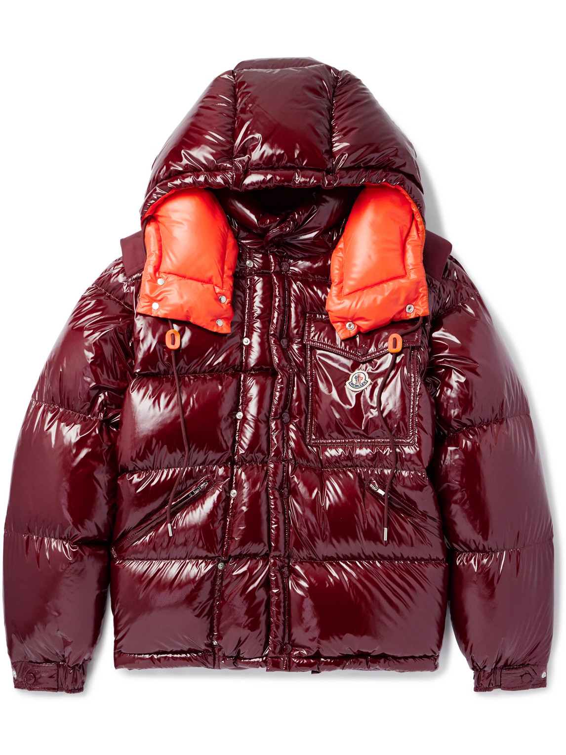 Moncler Karakorum Ripstop Hooded Down Jacket In Burgundy