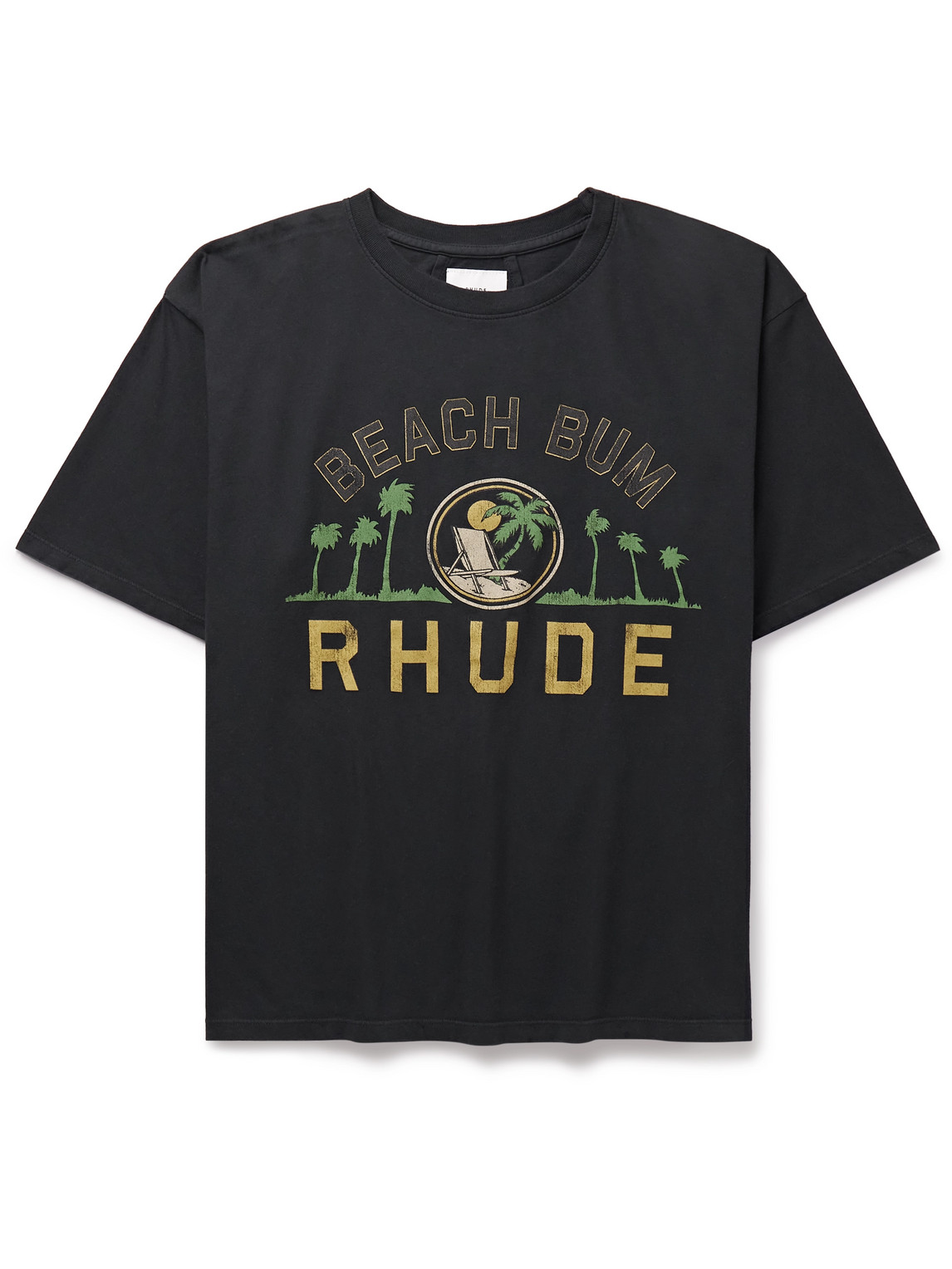 Shop Rhude Palmera Logo-print Cotton-jersey T-shirt In Black