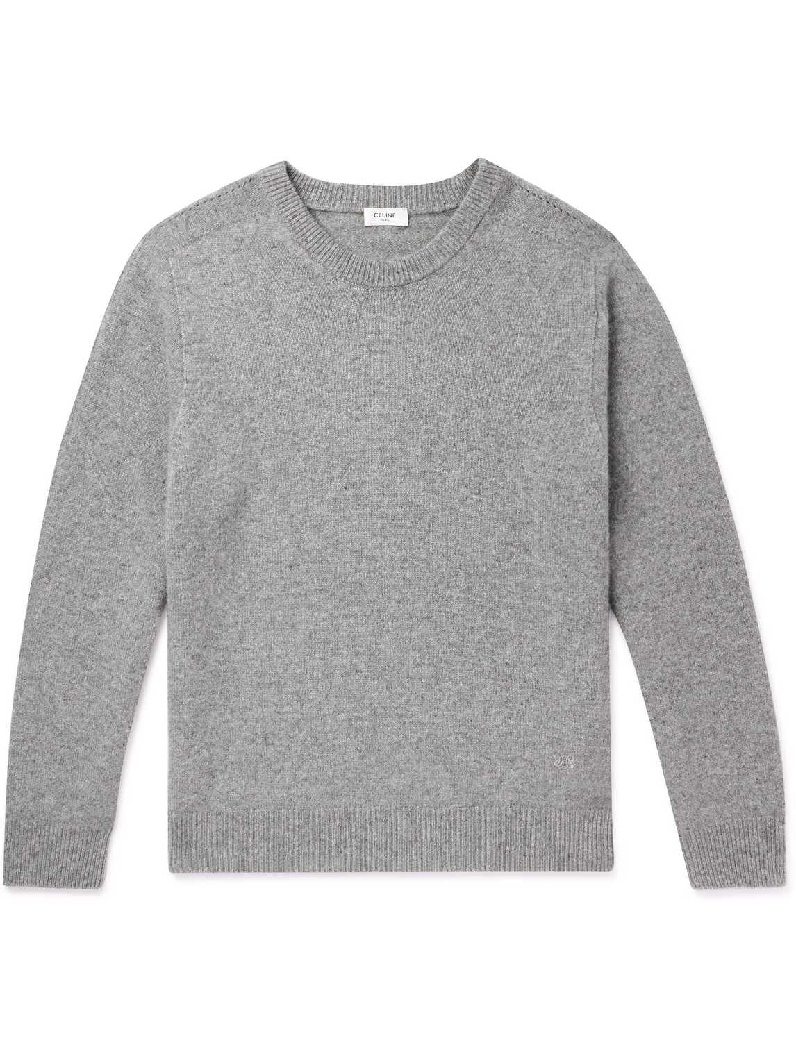 Celine Mélange Cashmere Sweater In Gray